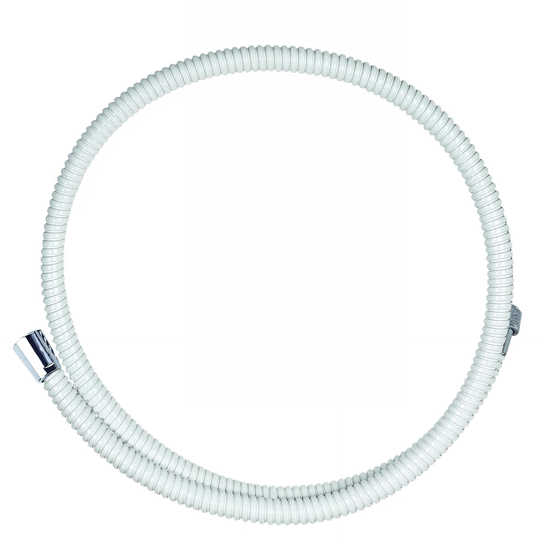 Flexible de douche PVC 1,50m blanc, anti-pincement, résistance traction 50 kg