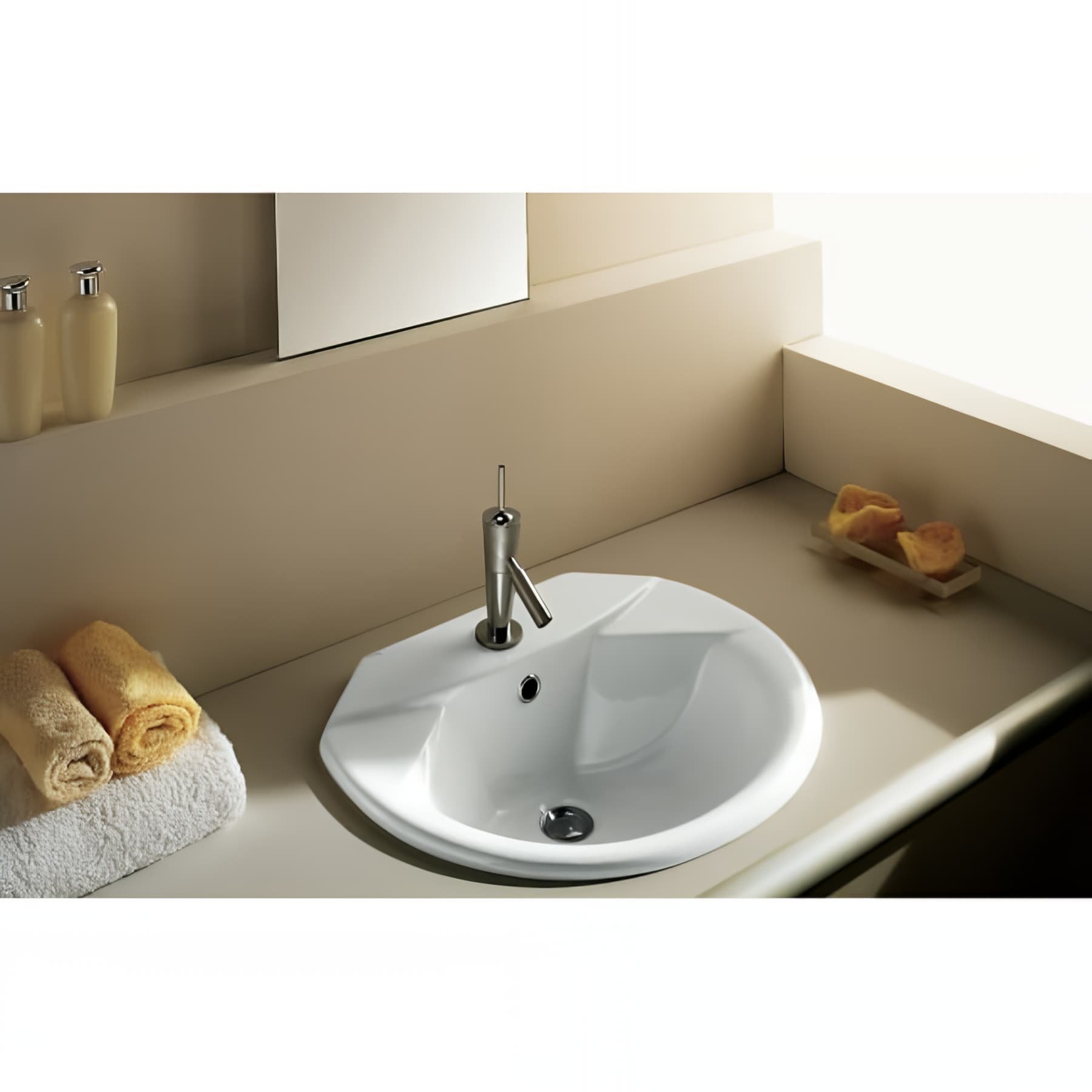 Vasque céramique traditionnelle SANINDUSA a encastrer Jade blanc