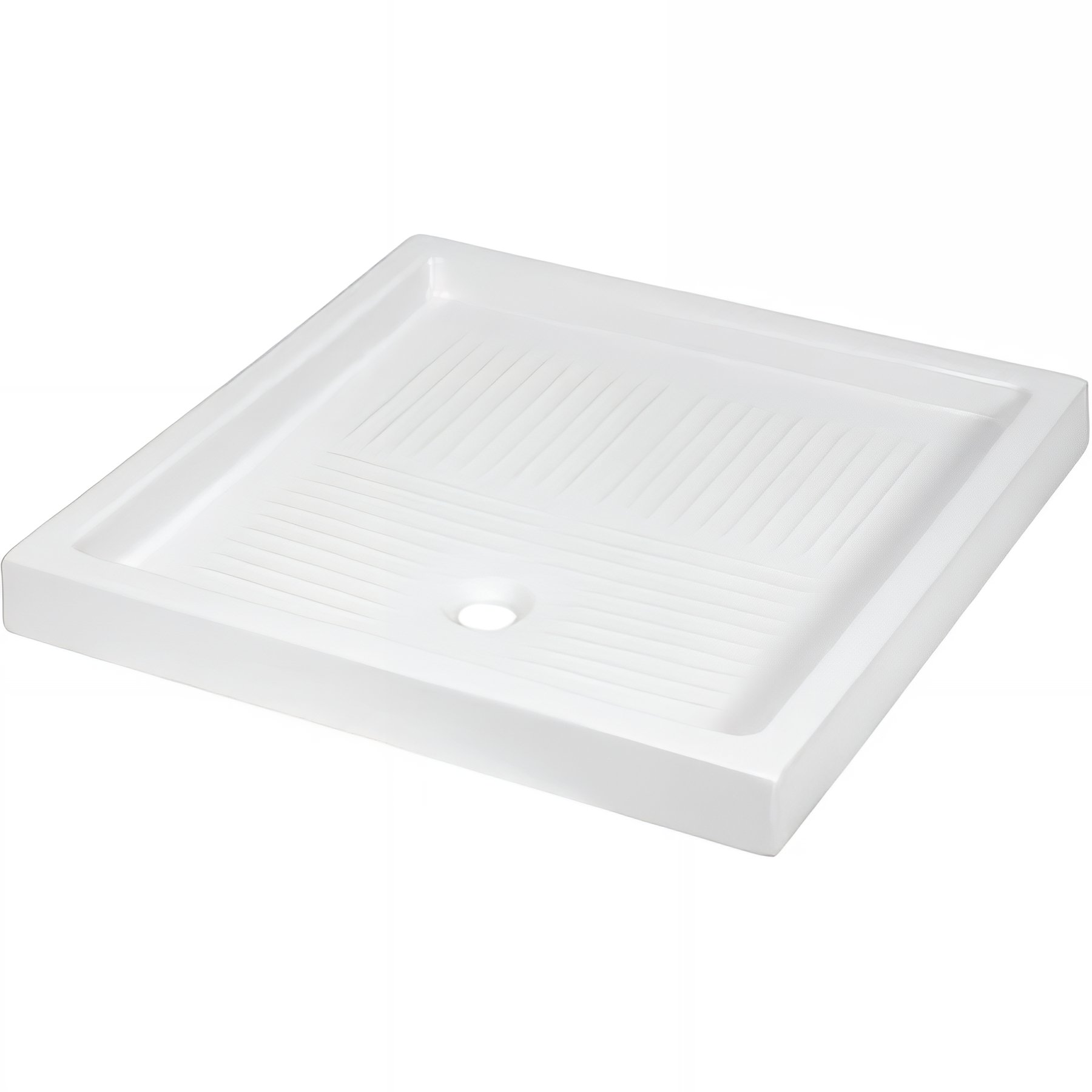 Receveur de douche à poser épaisseur 9,5cm céramique traditionnelle fond texturé SANINDUSA Moraira 90x90 blanc