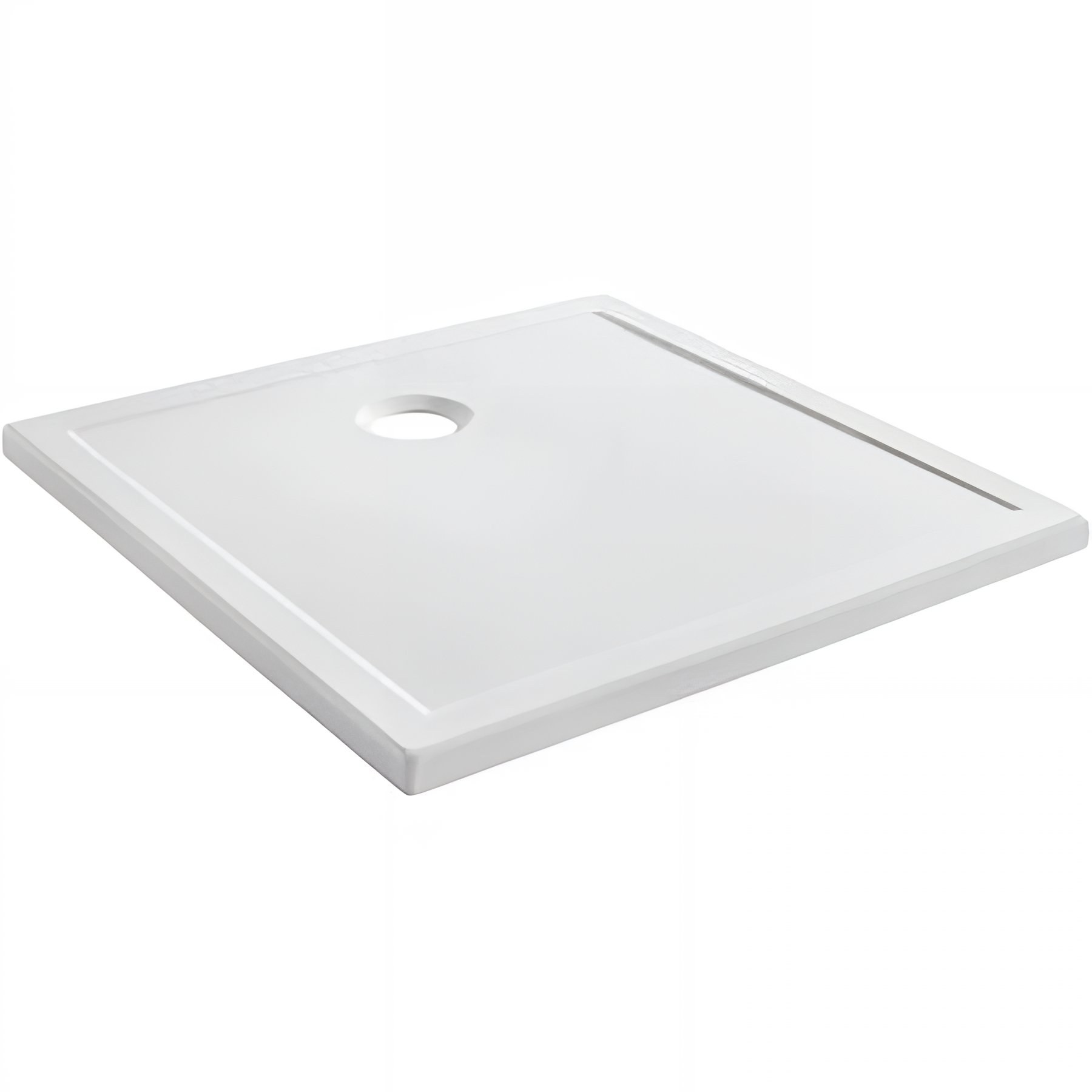Receveur de douche à poser extra plat épaisseur 30mm céramique traditionnelle SANINDUSA Stepin 80x80 blanc