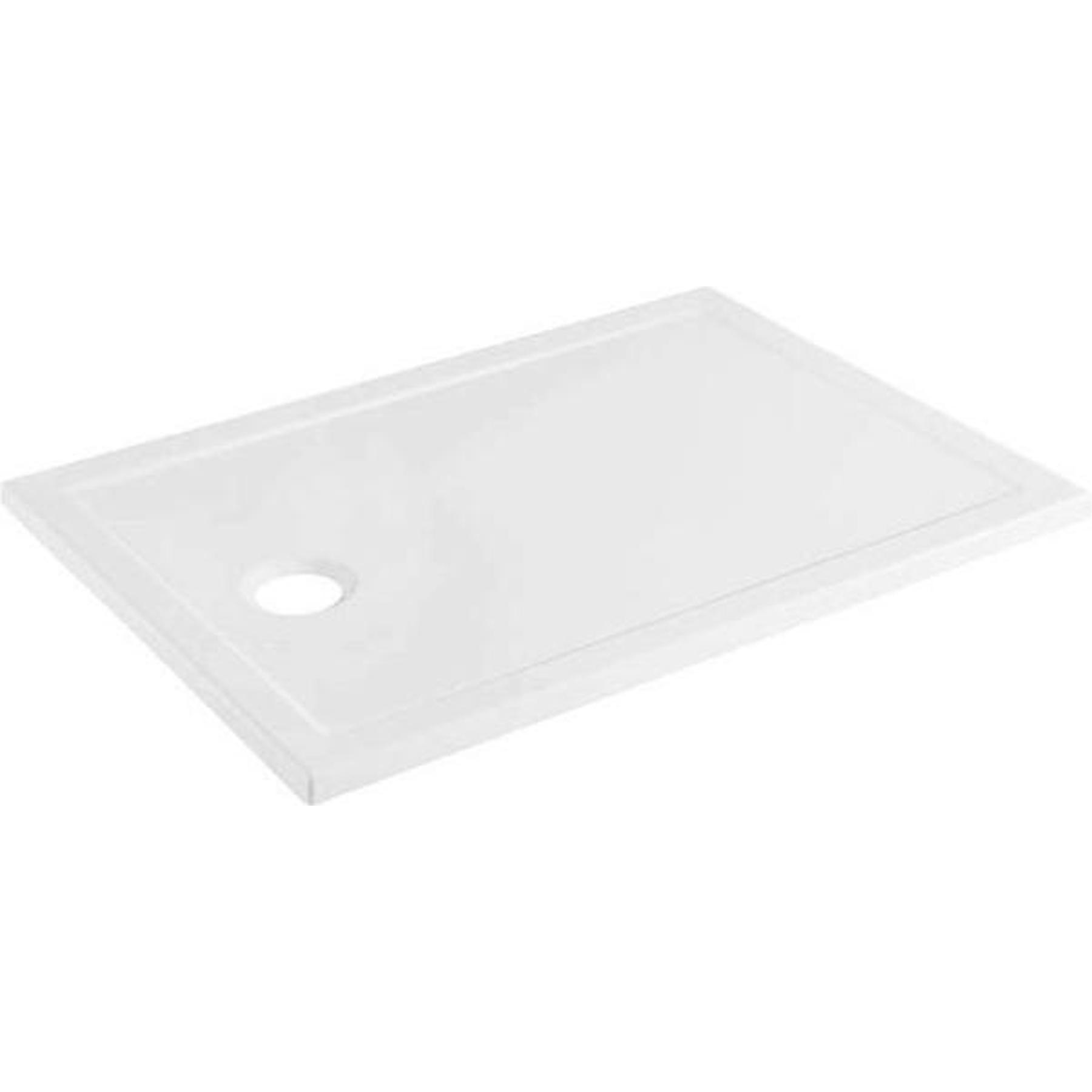 Receveur de douche extra plat épaisseur 30mm céramique traditionnelle Gamme PRO SANINDUSA grès fin Stepin 100x80 couleur blanc