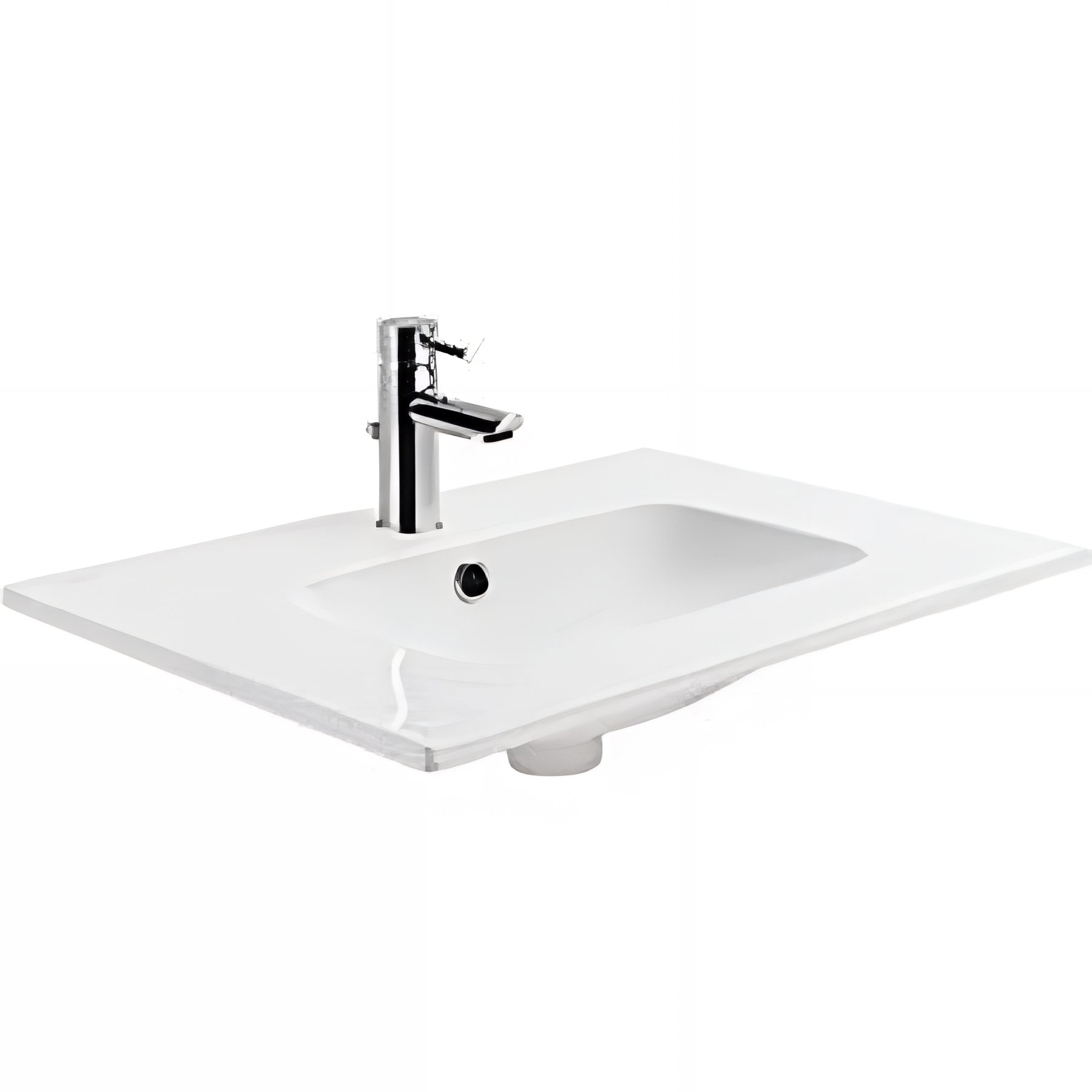 Vasque à encastrer sur plan de toilette ou à poser sur meuble SANINDUSA 61x46 hauteur 15cm (mitigeur et vidage non inclus)