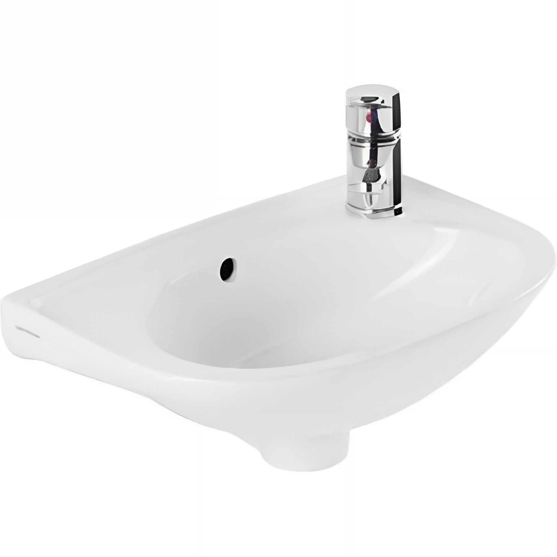 Lave-mains mural 40x27 hauteur 15cm porcelaine vitrifiée SANINDUSA MIRA blanc (mitigeur et vidage non inclus)