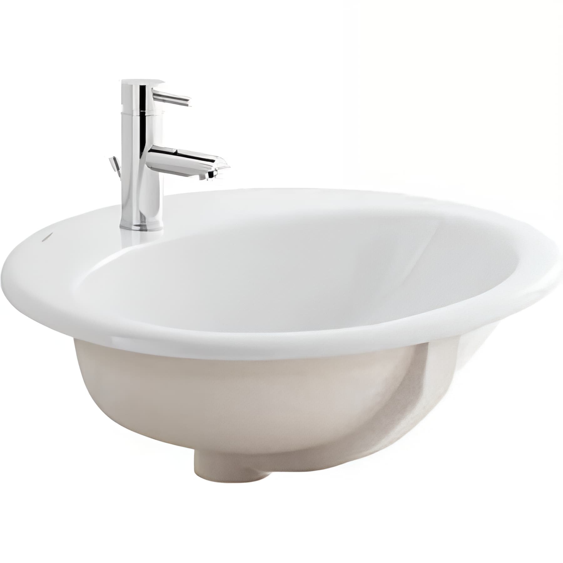 Vasque à encastrer par le dessus NF (conforme marchés publics) 55x44 hauteur 21,5cm céramique traditionnelle SANINDUSA PARIS blanche