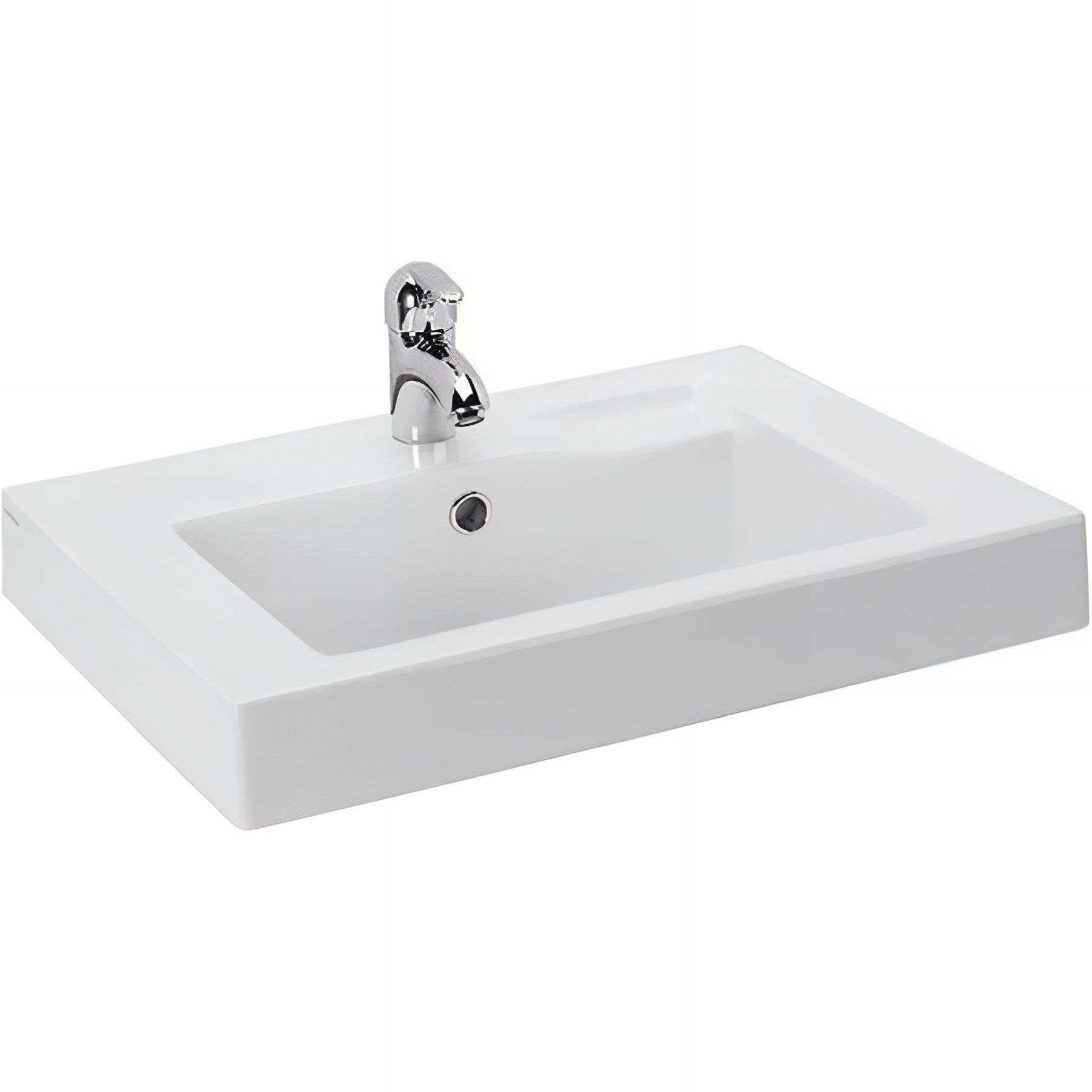 Vasque céramique traditionnelle SANINDUSA fixation murale ou à poser sur plan Linha 55 blanc