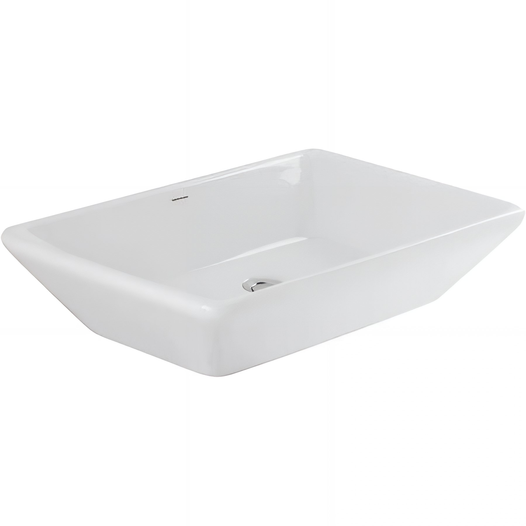 Vasque céramique traditionnelle SANINDUSA rectangle fixation murale ou à poser sur plan Sign 60x40 blanc    