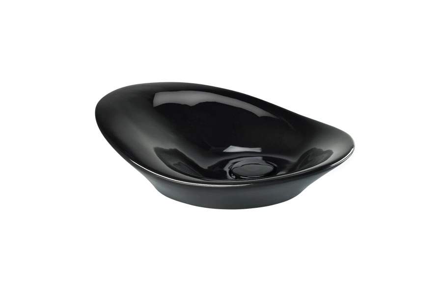 Vasque d'exception à poser sur meuble de salle de bain ou plan de toilette 53x39cm hauteur 17,5cm SANINDUSA Morfys noire