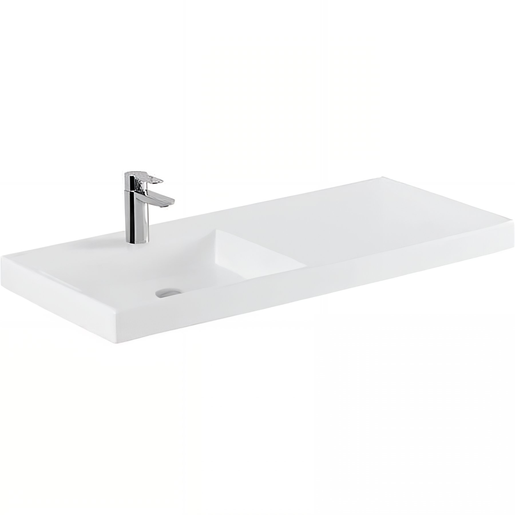 Vasque céramique traditionnelle SANINDUSA rectangle a poser sur plan 50x43 Vista blanc