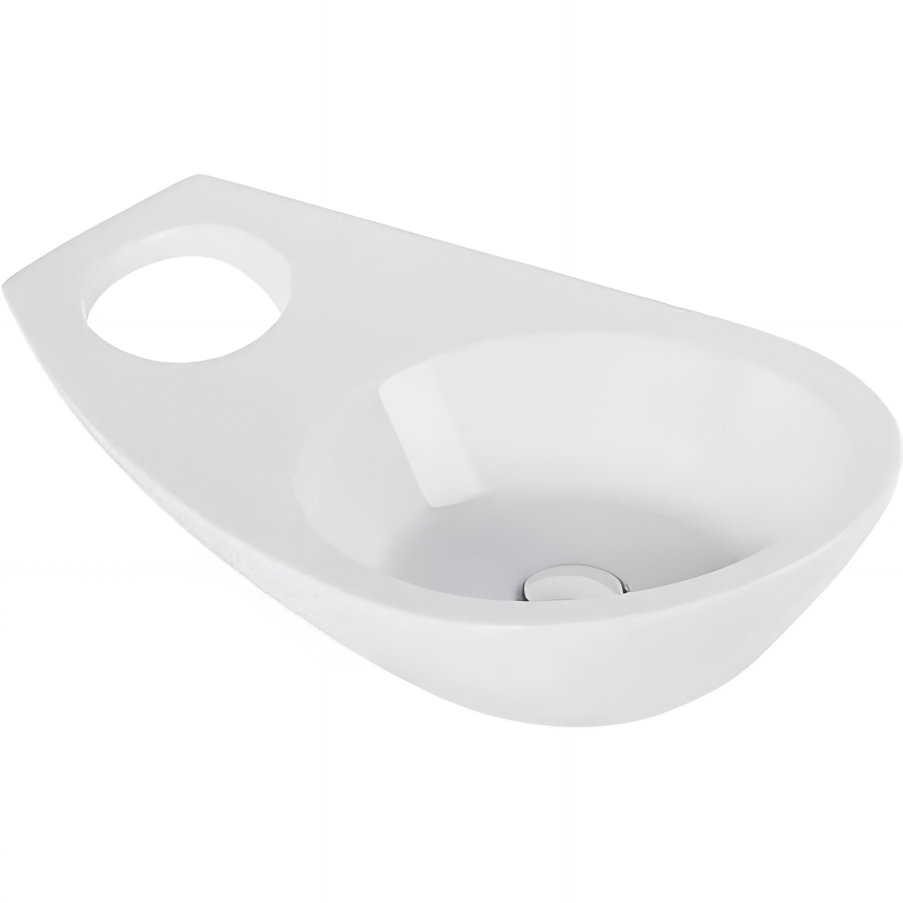 Vasque design a poser sur plan porte serviette monobloc céramique traditionnelle SANINDUSA blanc