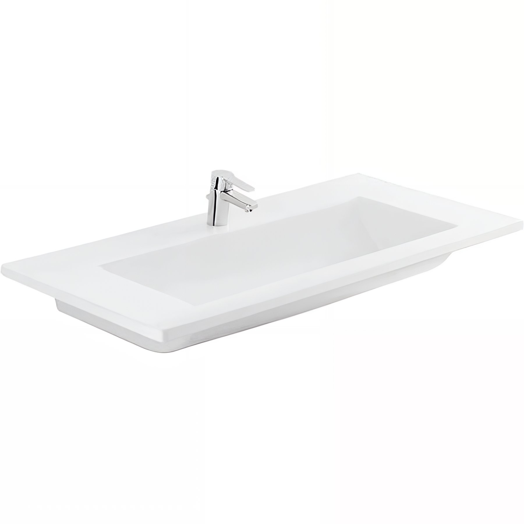 Lavabo Palm céramique traditionnelle SANINDUSA 50 blanc fixation murale ou à poser sur plan