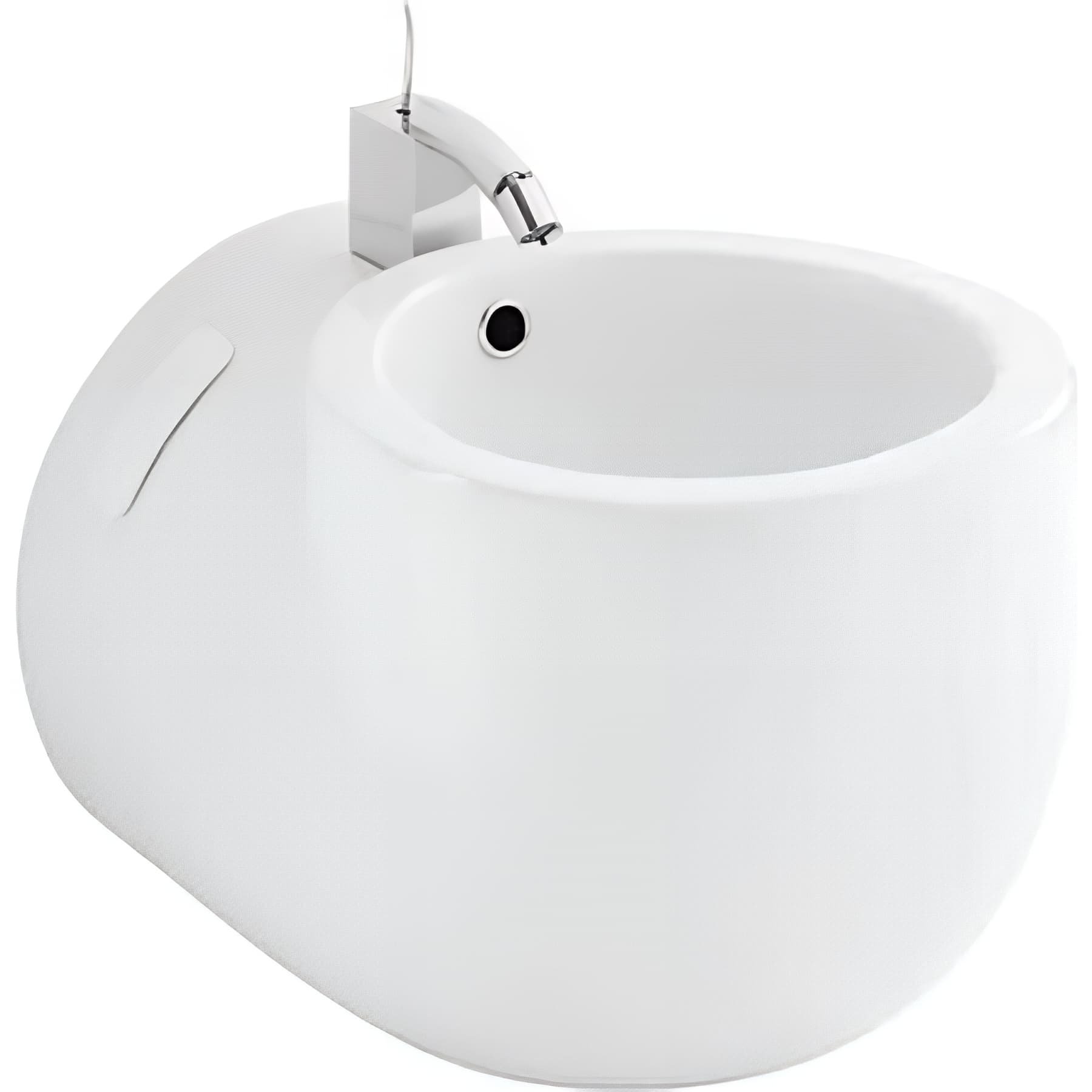 Bidet suspendu cylindrique contemporain céramique traditionnelle SANINDUSA blanc (robinet non inclus)