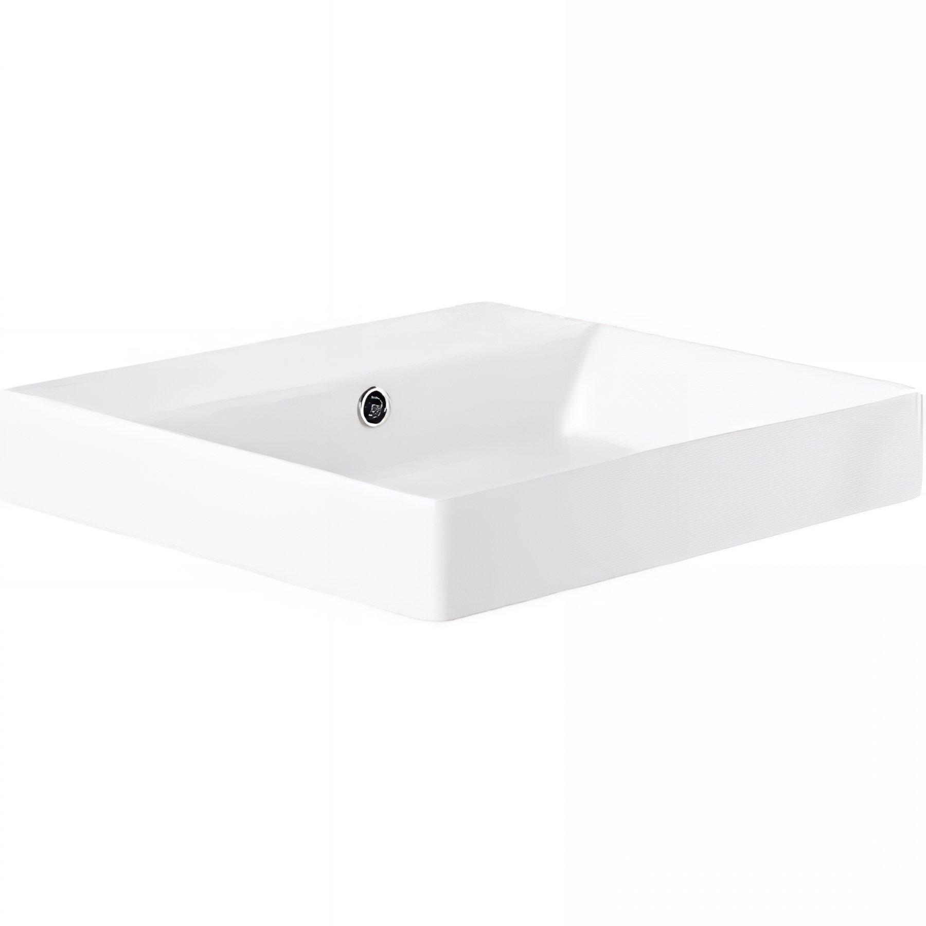 Vasque a poser sur plan 50x45 cm céramique traditionnelle SANINDUSA Novelda Plus sans trous robinet blanc