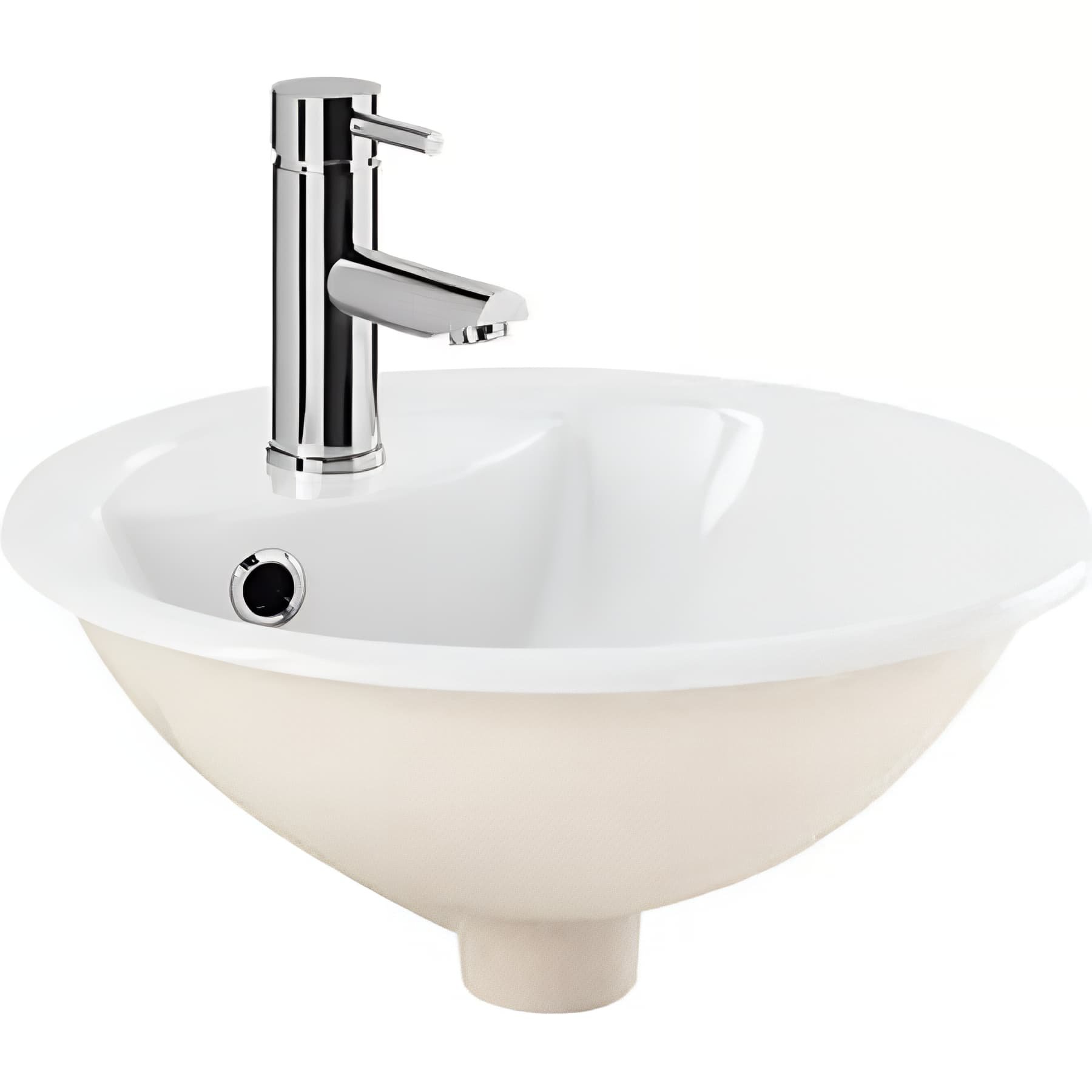 Vasque a encastrer par dessus céramique traditionnelle SANINDUSA Anna blanc (robinet non inclus)