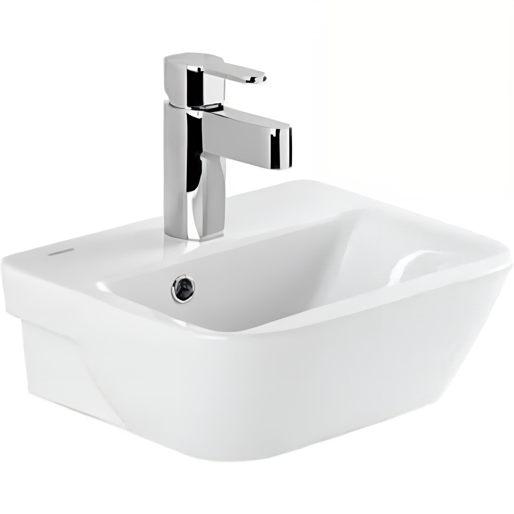 Lave-mains mural céramique traditionnelle SANINDUSA Look 36x30 blanc (robinet et vidage non inclus)