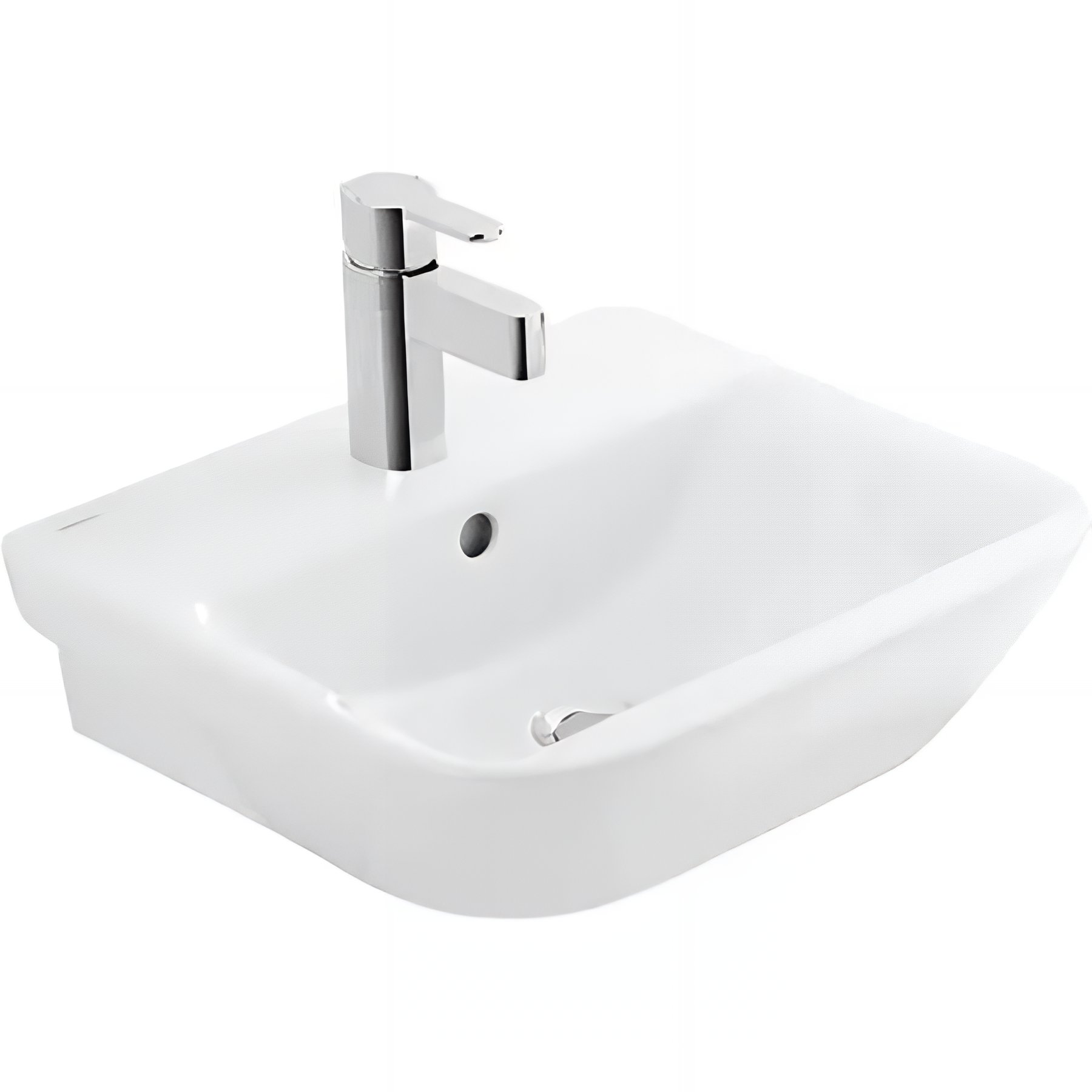 Lavabo 56cm mural céramique traditionnelle SANINDUSA Look 56x45 blanc (robinet et vidage non inclus)