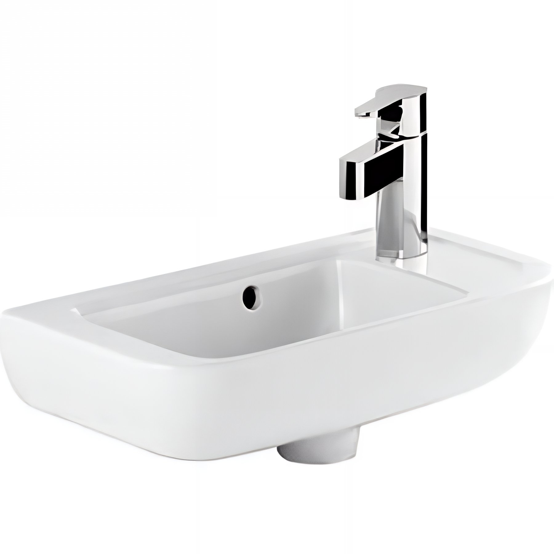 Lave-mains porcelaine vitrifiée SANINDUSA mural 50x23 Look blanc    