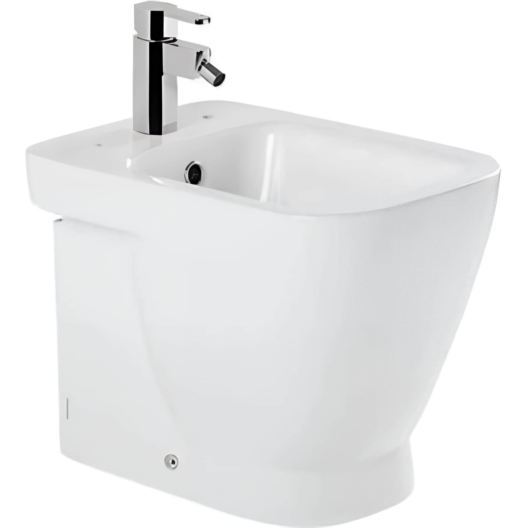 Bidet céramique traditionnelle SANINDUSA Look avec trous pour abattant blanc (abattant, robinet et vidage non inclus)