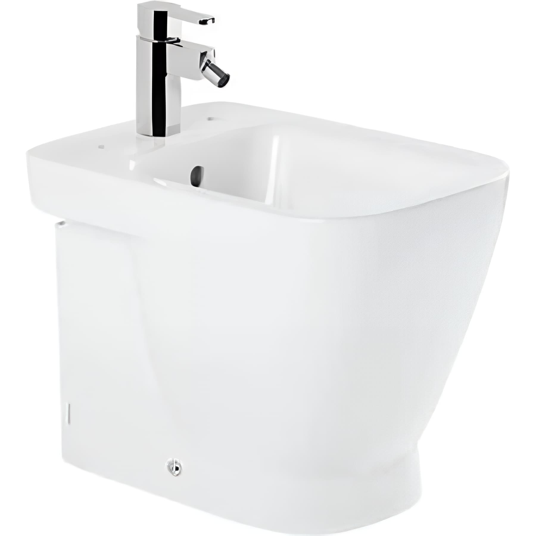 Bidet céramique traditionnelle SANINDUSA Look avec trous pour abattant blanc (abattant, robinet et vidage non inclus)