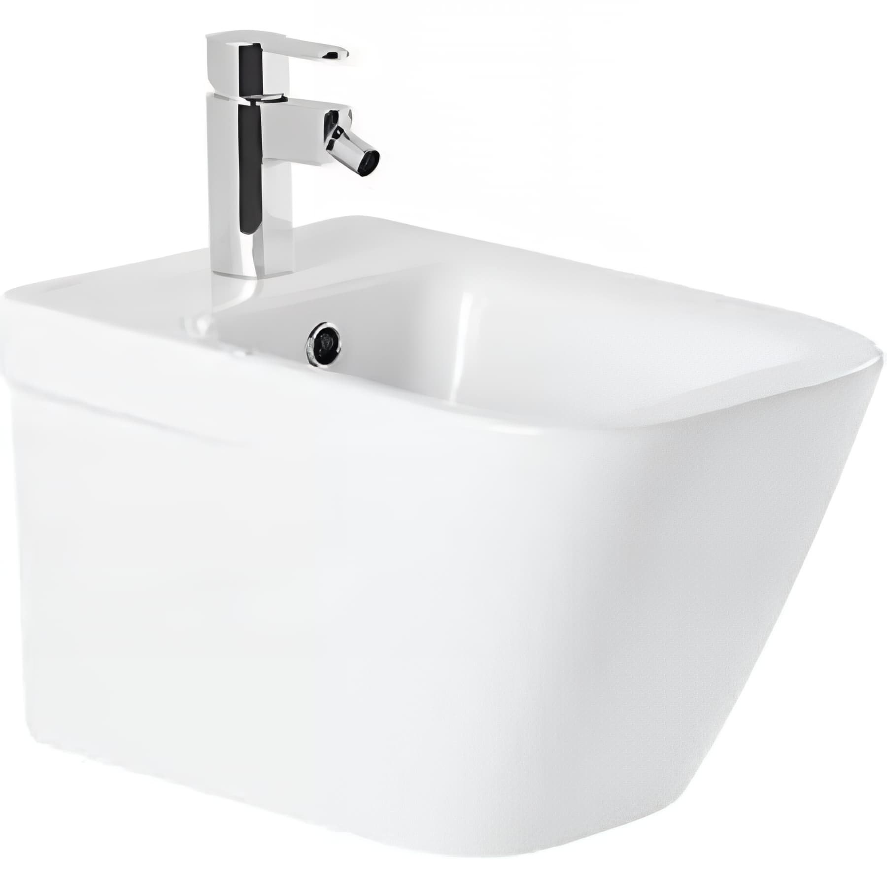 Bidet suspendu céramique traditionnelle SANINDUSA Look 50x35 blanc (robinet et vidage non inclus)