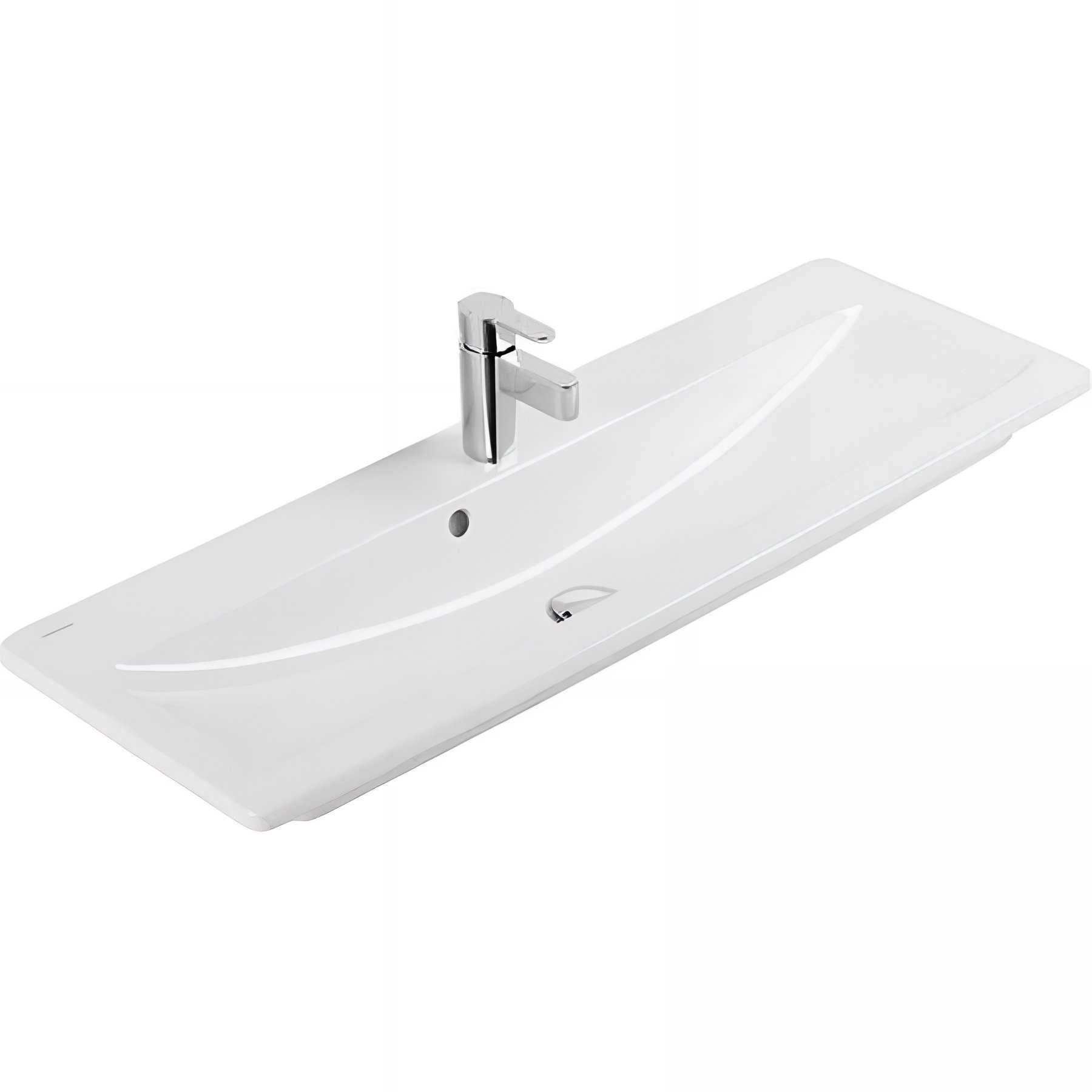 Vasque murale ou à encastrer céramique traditionnelle SANINDUSA Look 63x36 blanc