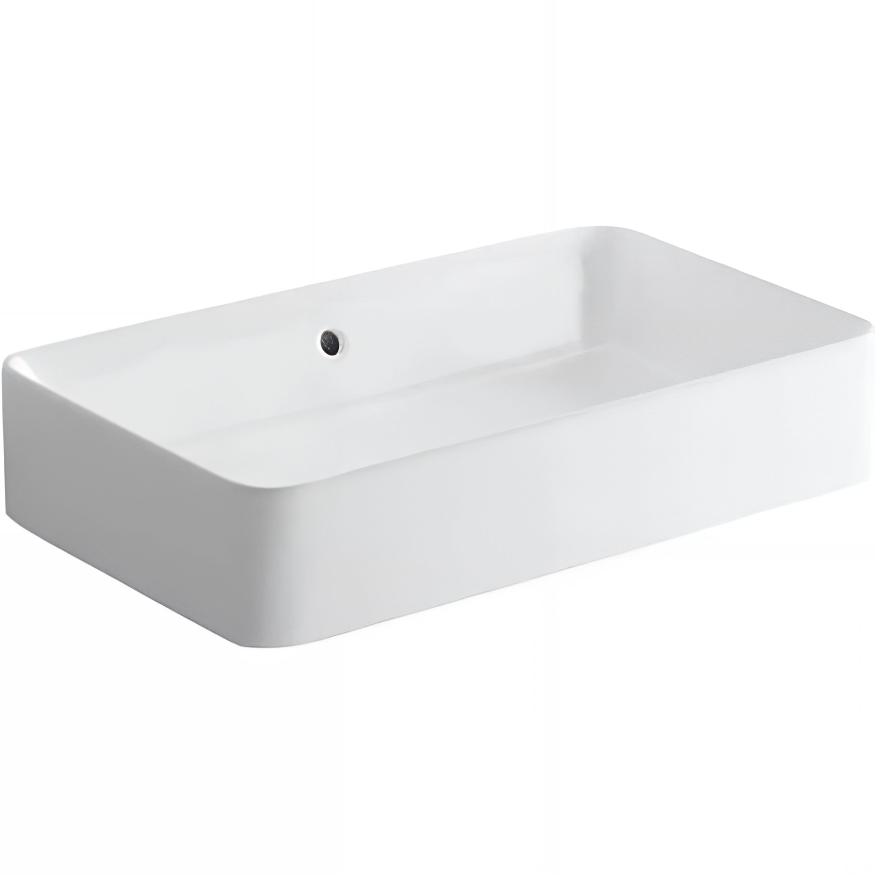 Vasque céramique traditionnelle SANINDUSA rectangulaire a poser sur plan 60x35 Sanlife blanc