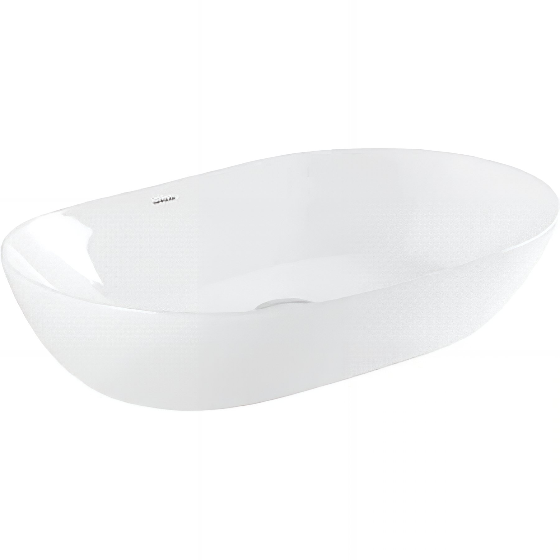 Vasque ovale céramique traditionnelle SANINDUSA Sanlife 60x42cm à poser sur plan blanc (vidage non inclus)