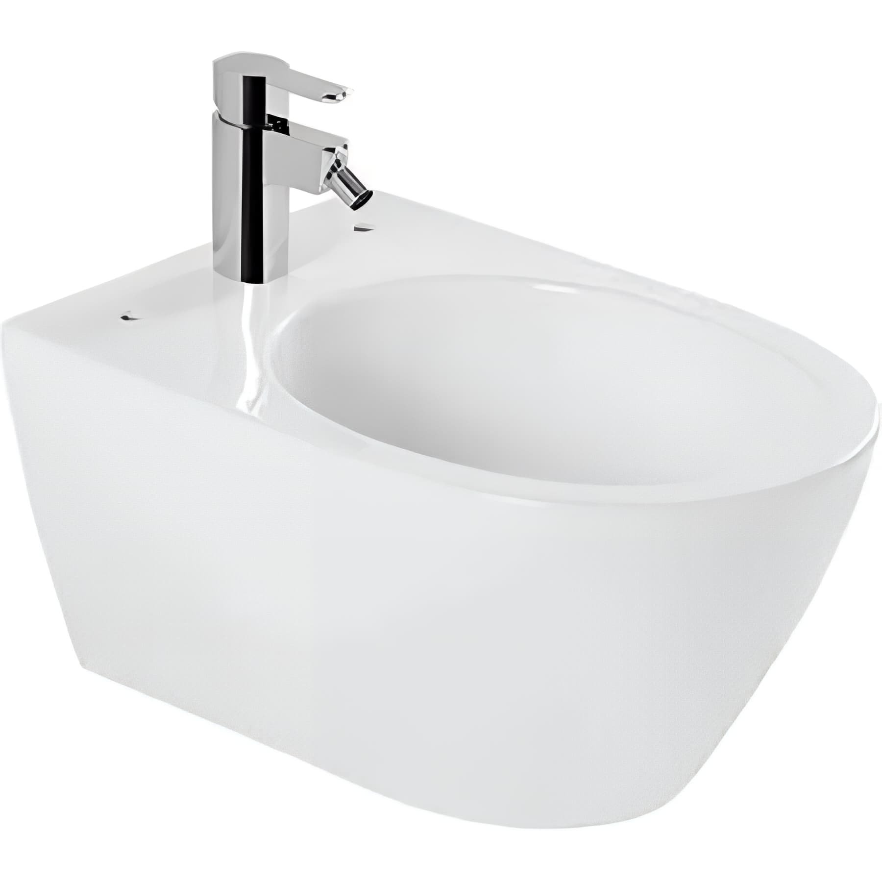 Bidet suspendu céramique traditionnelle SANINDUSA Sanlife avec trous pour abattant (abattant non compris) blanc   