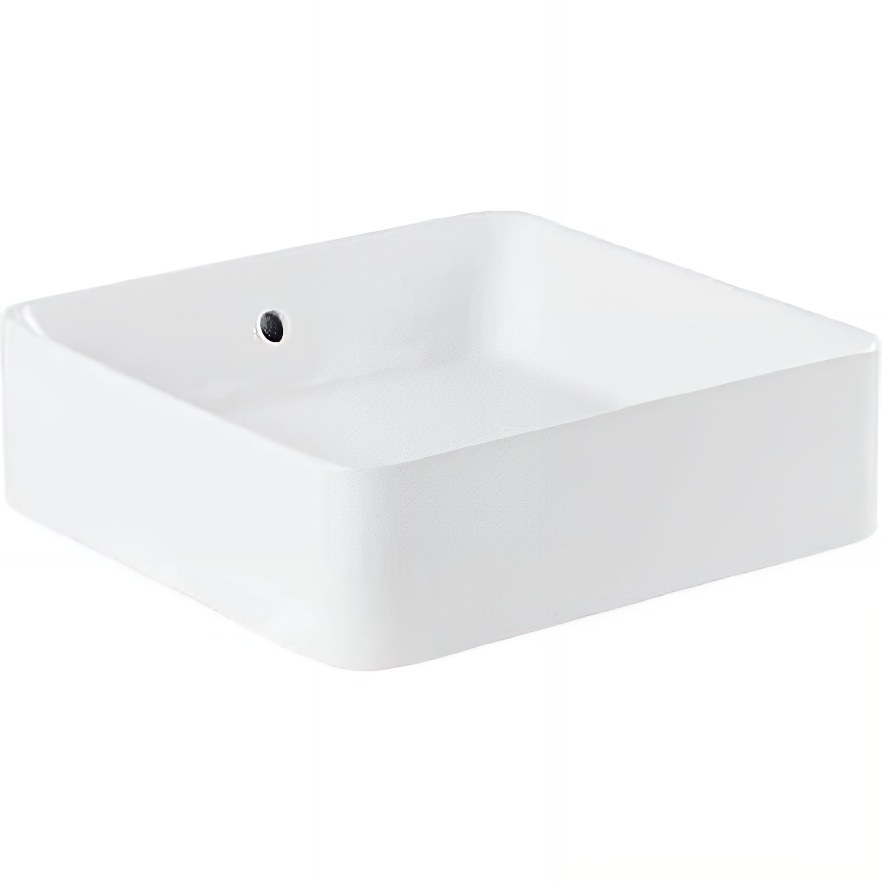 Vasque céramique traditionnelle SANINDUSA Sanlife 40x40 a poser sur plan blanc (vidage non inclus)