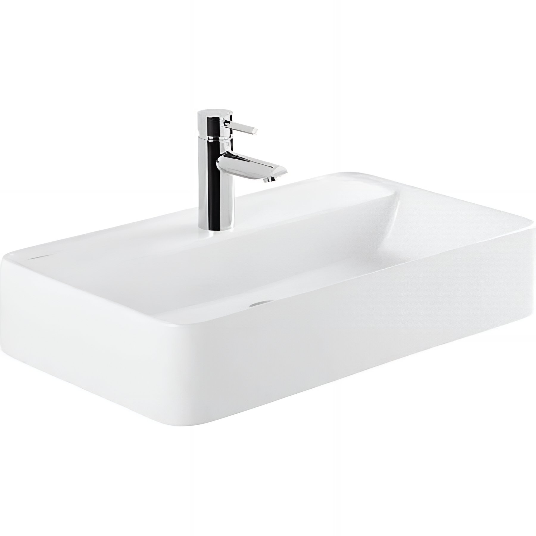 Vasque murale céramique traditionnelle SANINDUSA Sanlife 60x35 blanc (robinet et vidage non inclus)