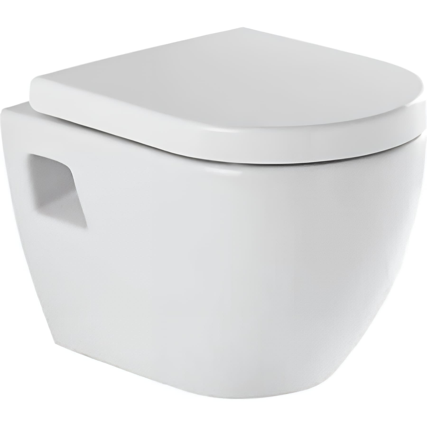 Pack WC suspendu céramique traditionnelle SANINDUSA Sanibold blanc (Cuvette + Abattant WC frein de chute)