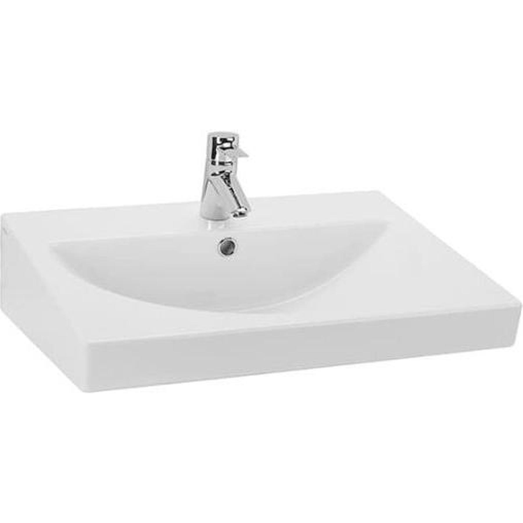 Lavabo mural blanc 65x47 céramique traditionnelle vitrifiée Gamme PRO SANINDUSA