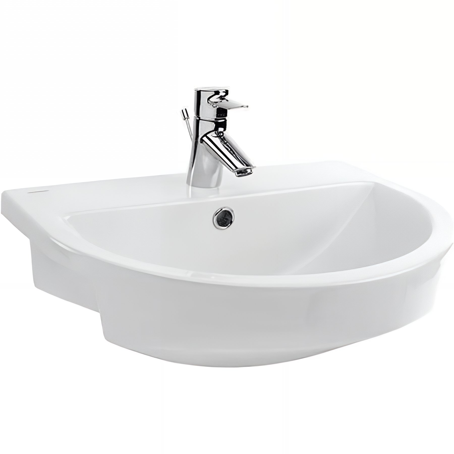 Lavabo mural céramique traditionnelle SANINDUSA UrbY 54x46 blanc (robinet et vidage non inclus)