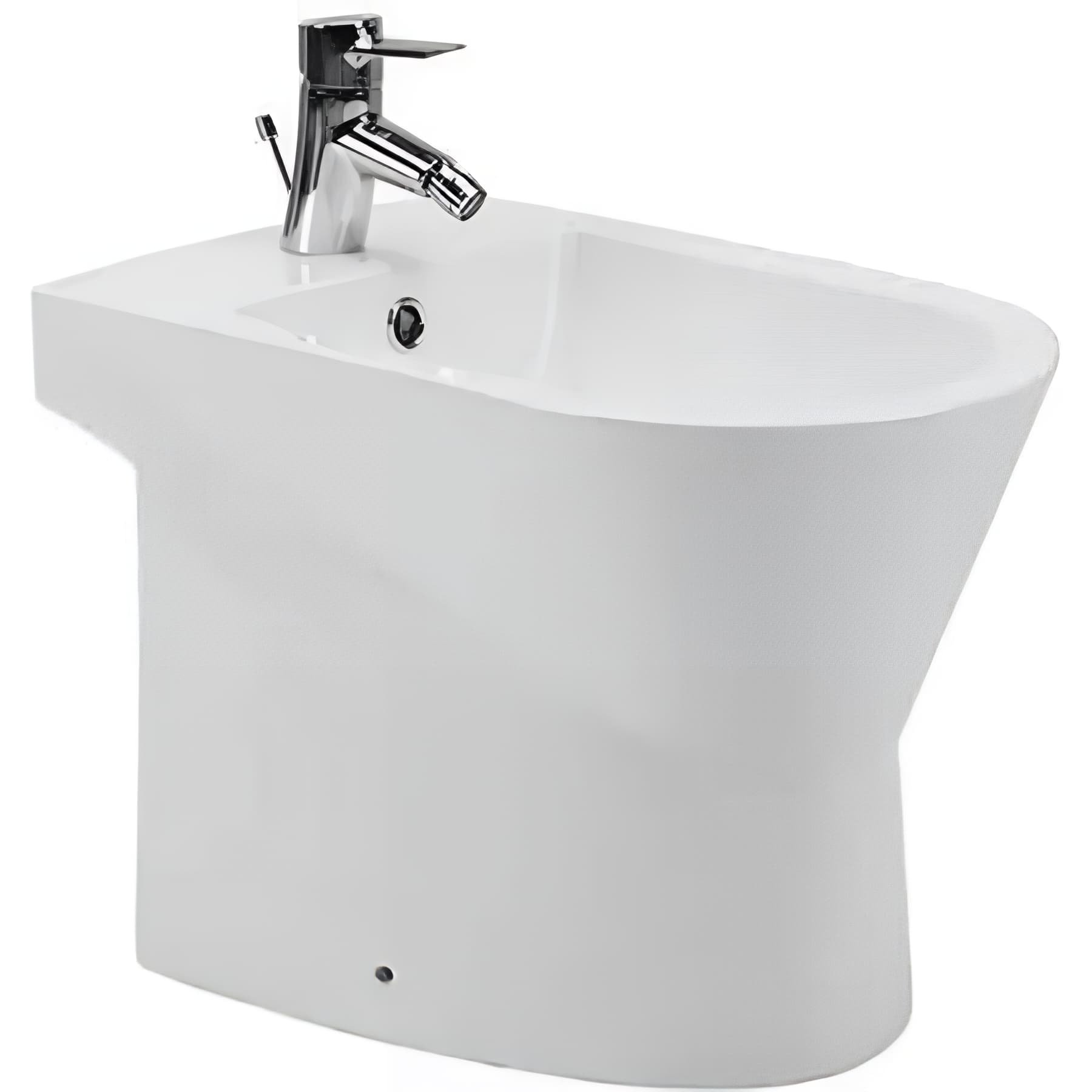 Bidet à poser au sol céramique traditionnelle SANINDUSA UrbY 55x35 blanc (robinet et vidage non inclus)