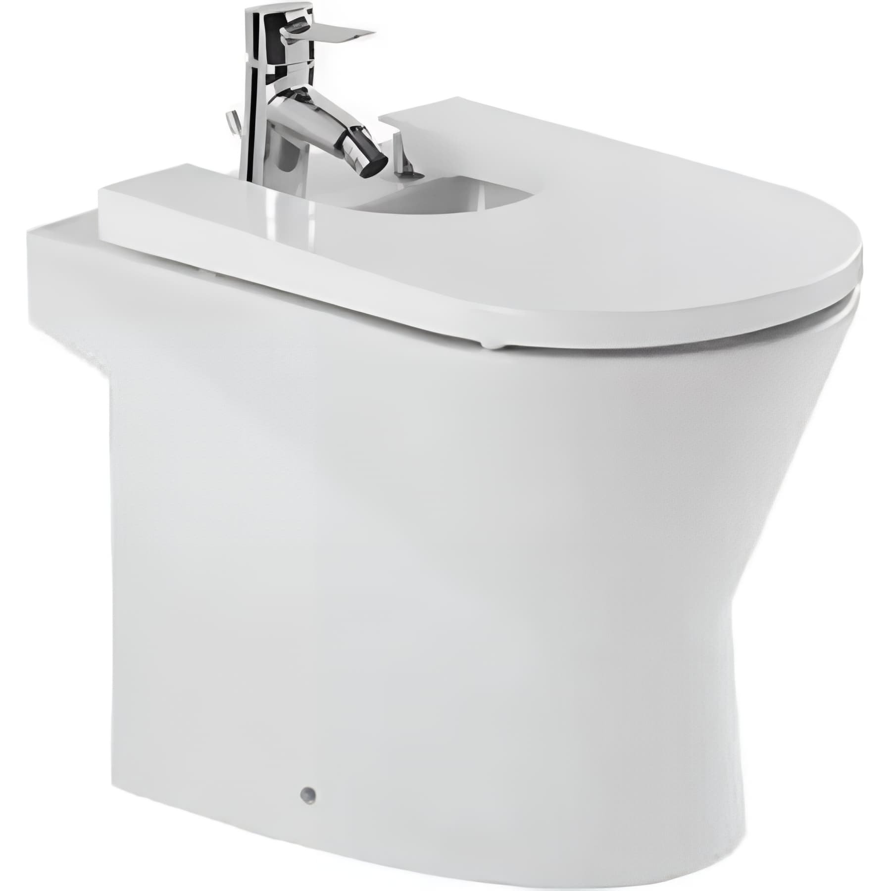 Bidet UrbY céramique traditionnelle SANINDUSA pose au sol avec trous abattant (abattant non compris) blanc   
