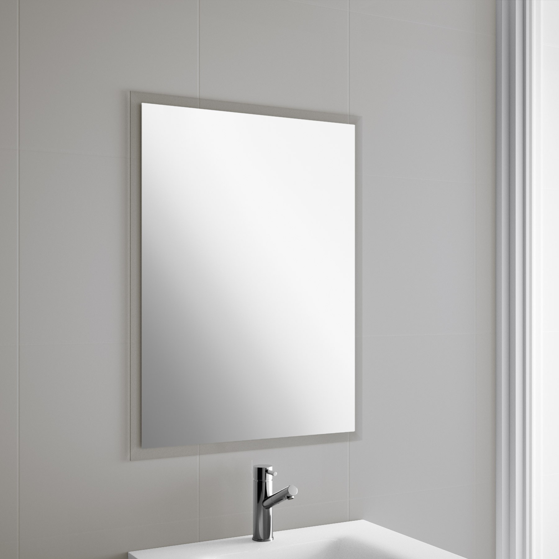 Miroir de salle de bains Gamme PRO SALGAR GALIA 600 cadre transparent 600 x 800 mm - Réf:16087