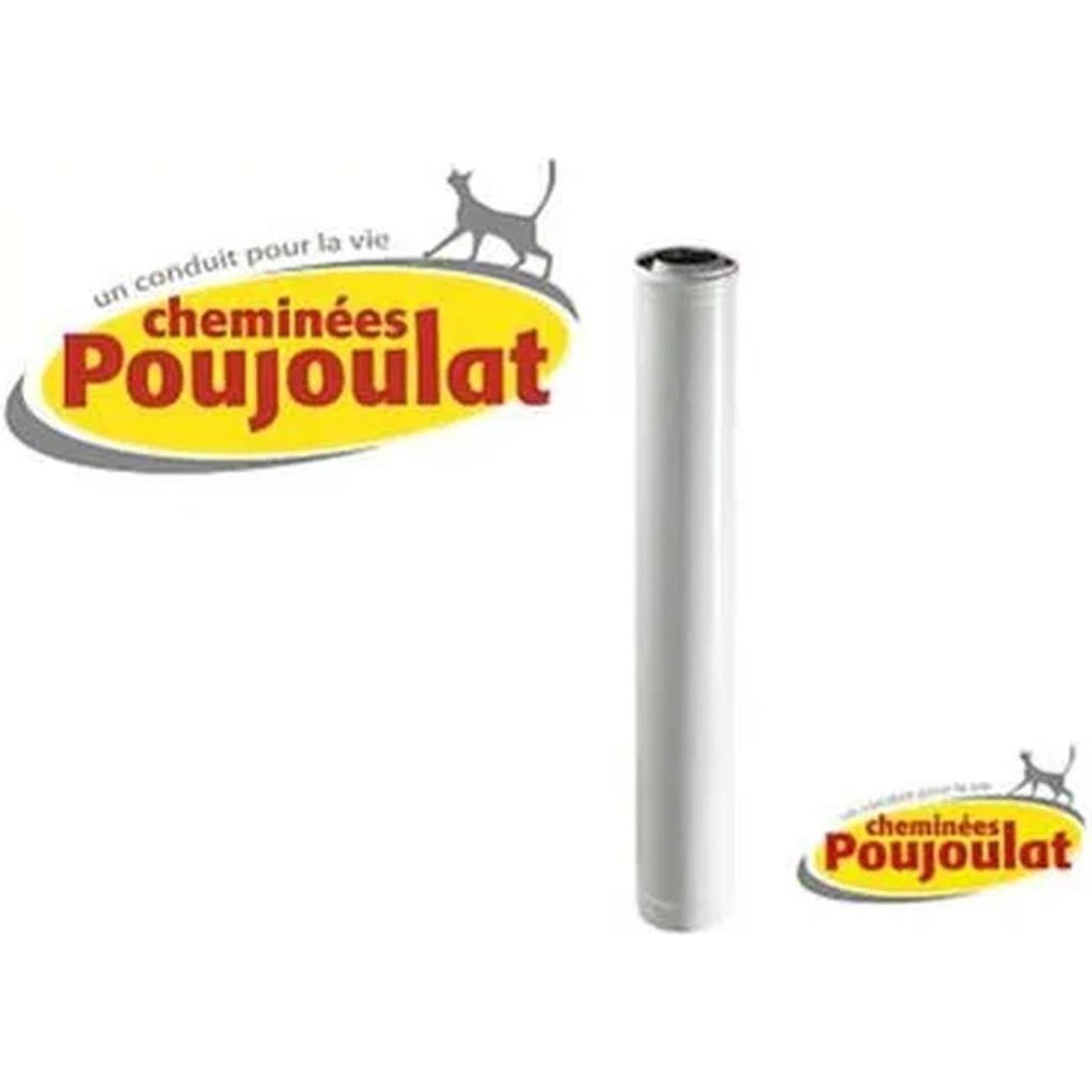 POUJOULAT Elément droit 1m ventouse métal DUALIS diamètre 80-125 mm