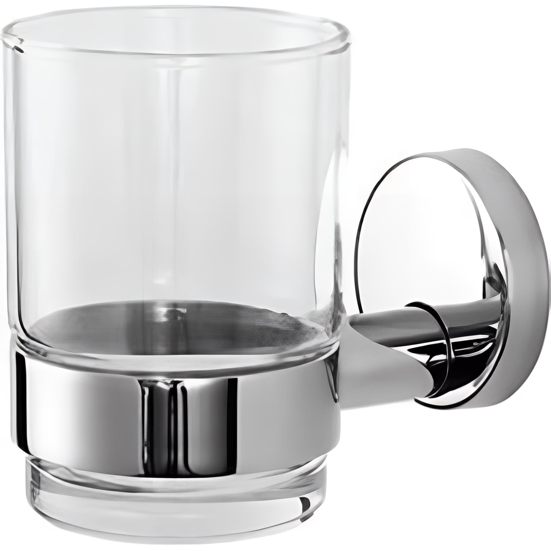 Porte verre de salle de bains mural SANINDUSA Luxe chromé livré avec verre transparent