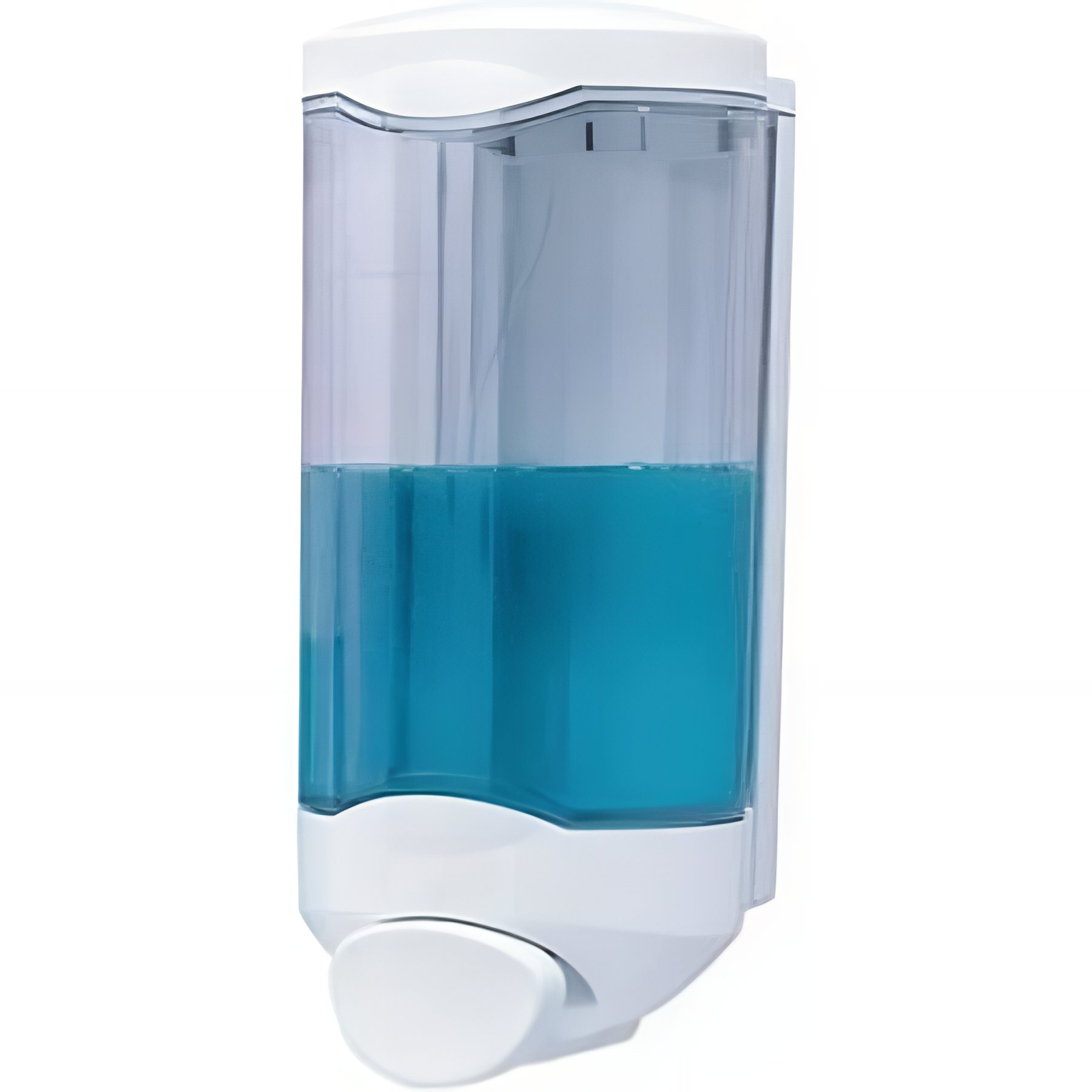 Distributeur de savon mural transparent à poussoir SANINDUSA Luxe réserve de savon 1 Litre