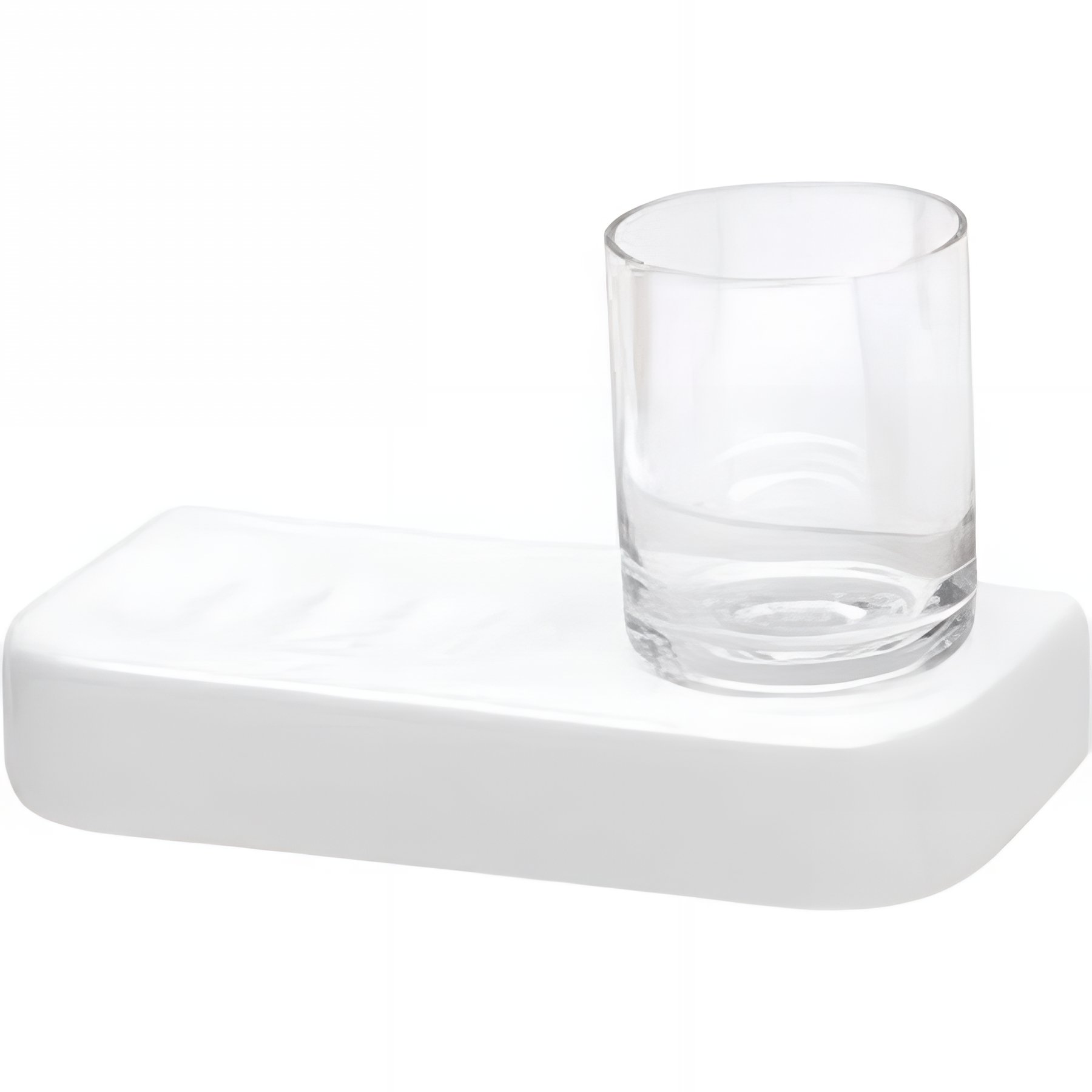 Porte savon de salle de bains SANINDUSA Vintage avec porte verre blanc livré avec son verre