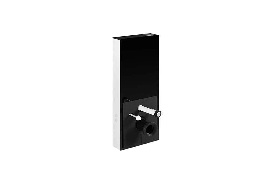 Bâti-support WC suspendu avec habillage noir complet insonorisé prêt à poser SANINDUSA SANGLASS WALL 3/6L