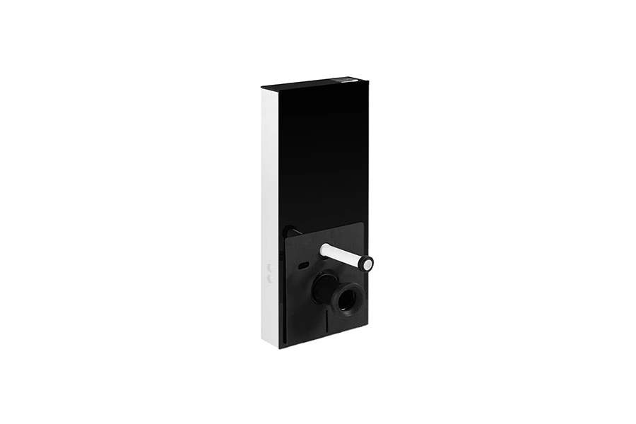 Bâti-support pour cuvette de WC au sol habillage noir complet insonorisé prêt à poser SANINDUSA SANGLASS WALL 3/6L