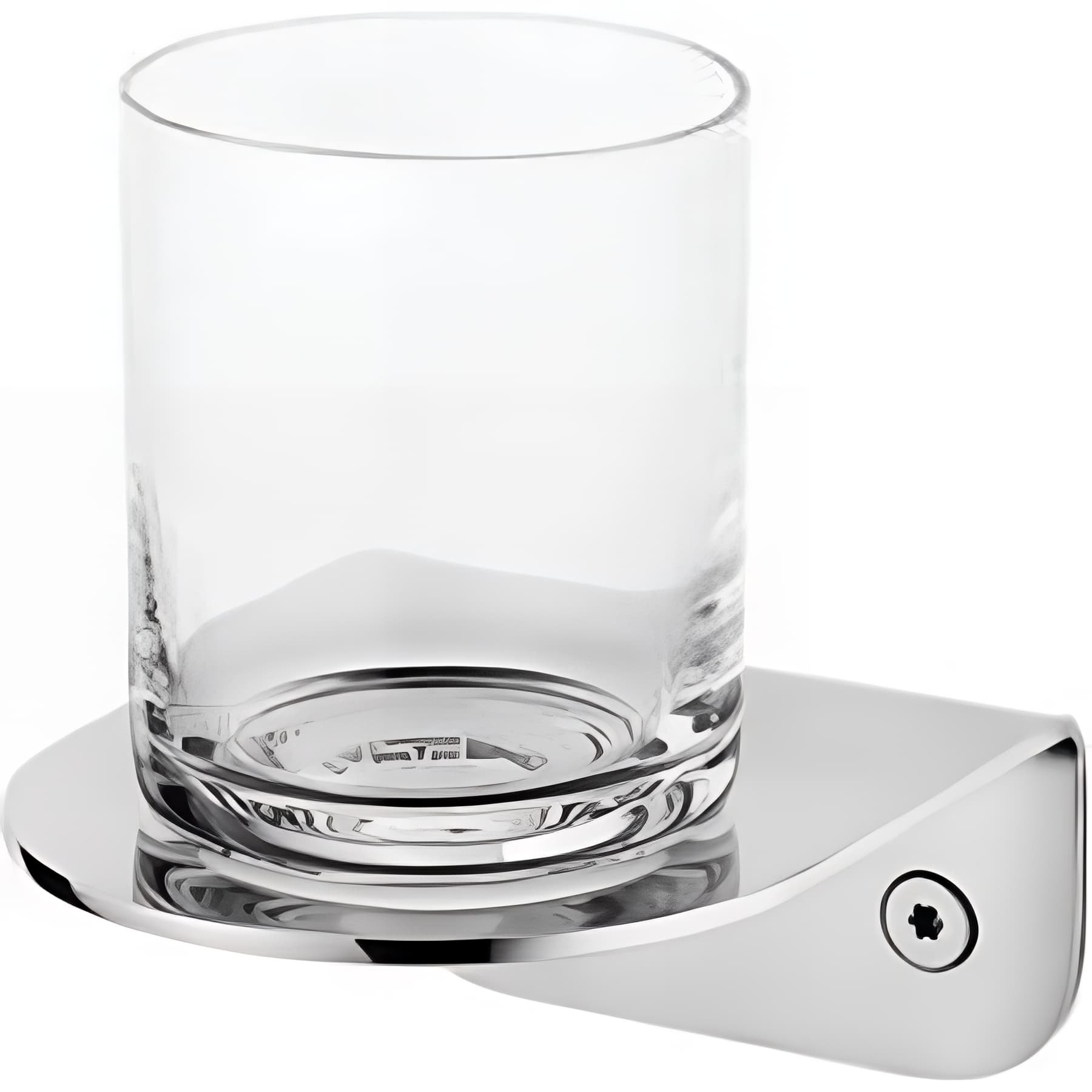 Porte verre pour salle de bains SANINDUSA Arc tout inox livré avec verre