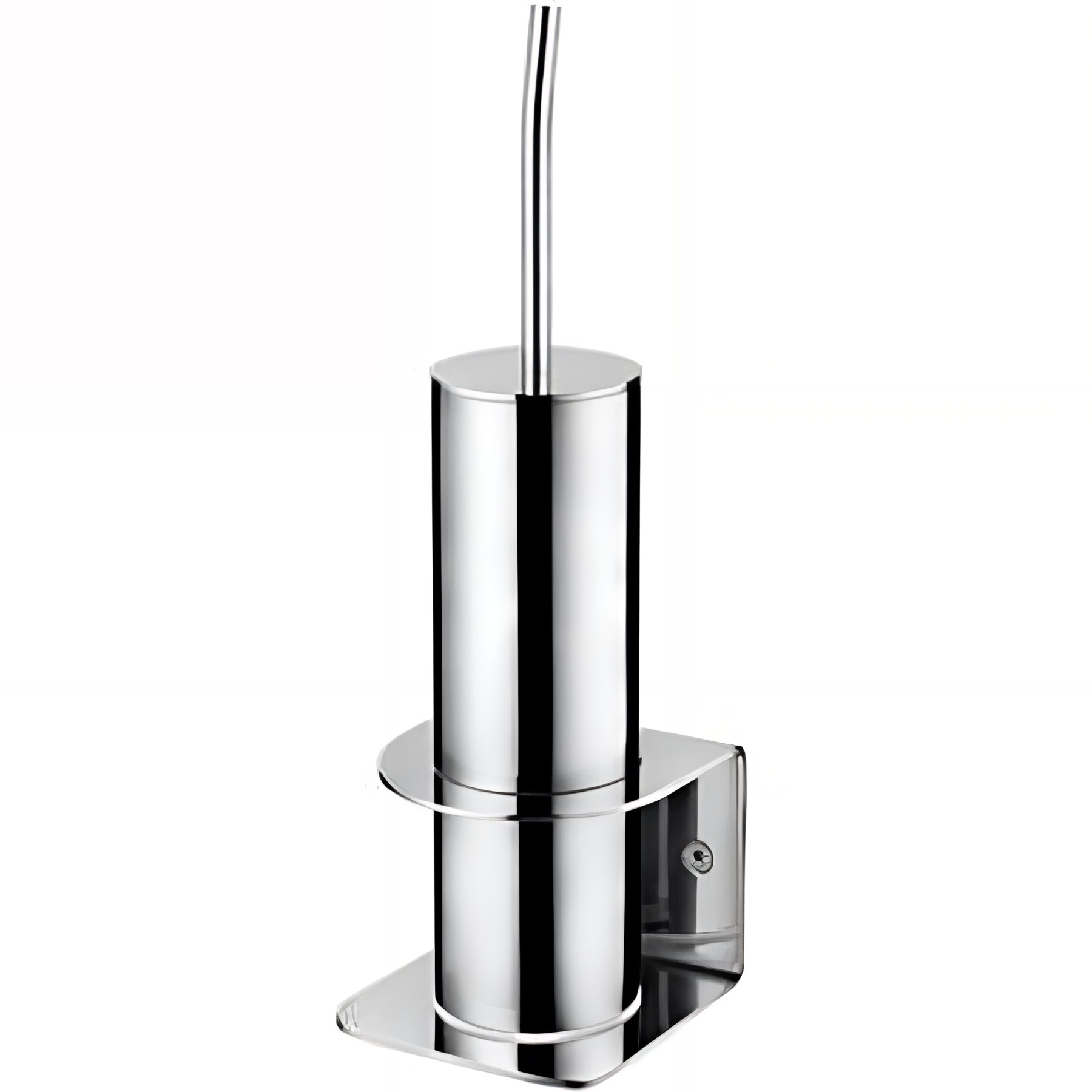 Pot à balais brosse WC mural SANINDUSA Arc tout inox livré avec sa brosse chromé
