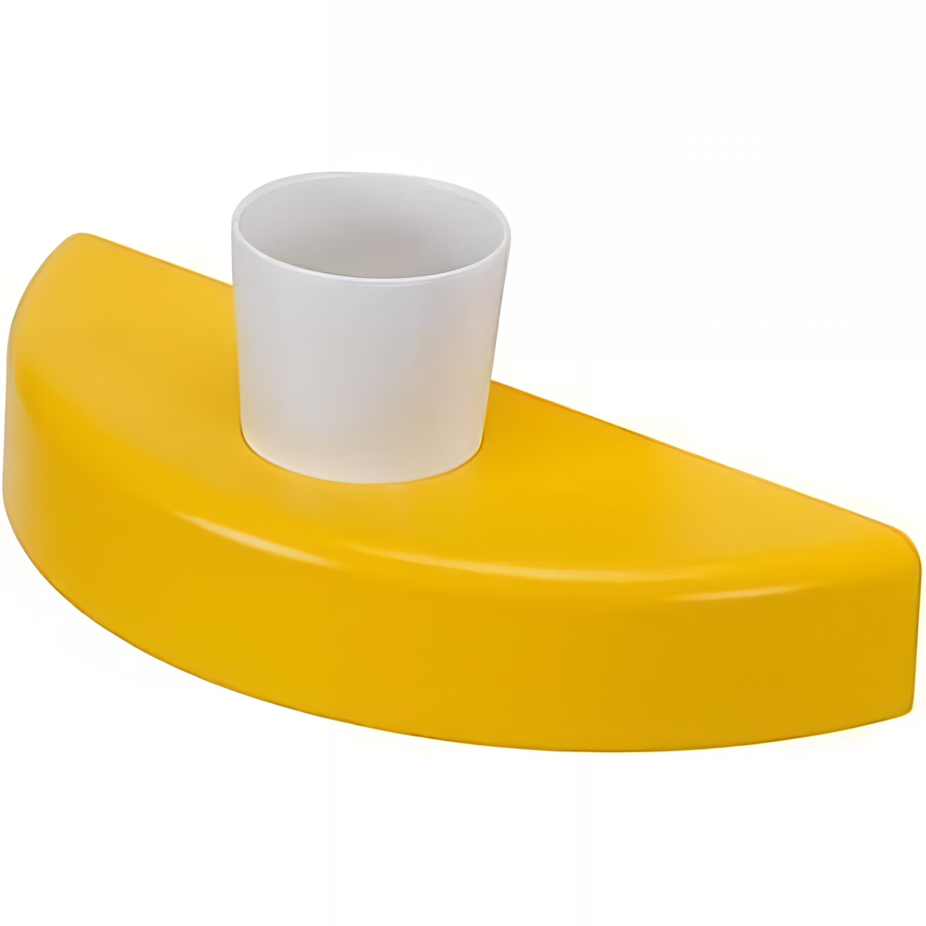 Porte verre à dents jaune SANINDUSA WCkids sanitaires pour enfants livré avec gobelet blanc