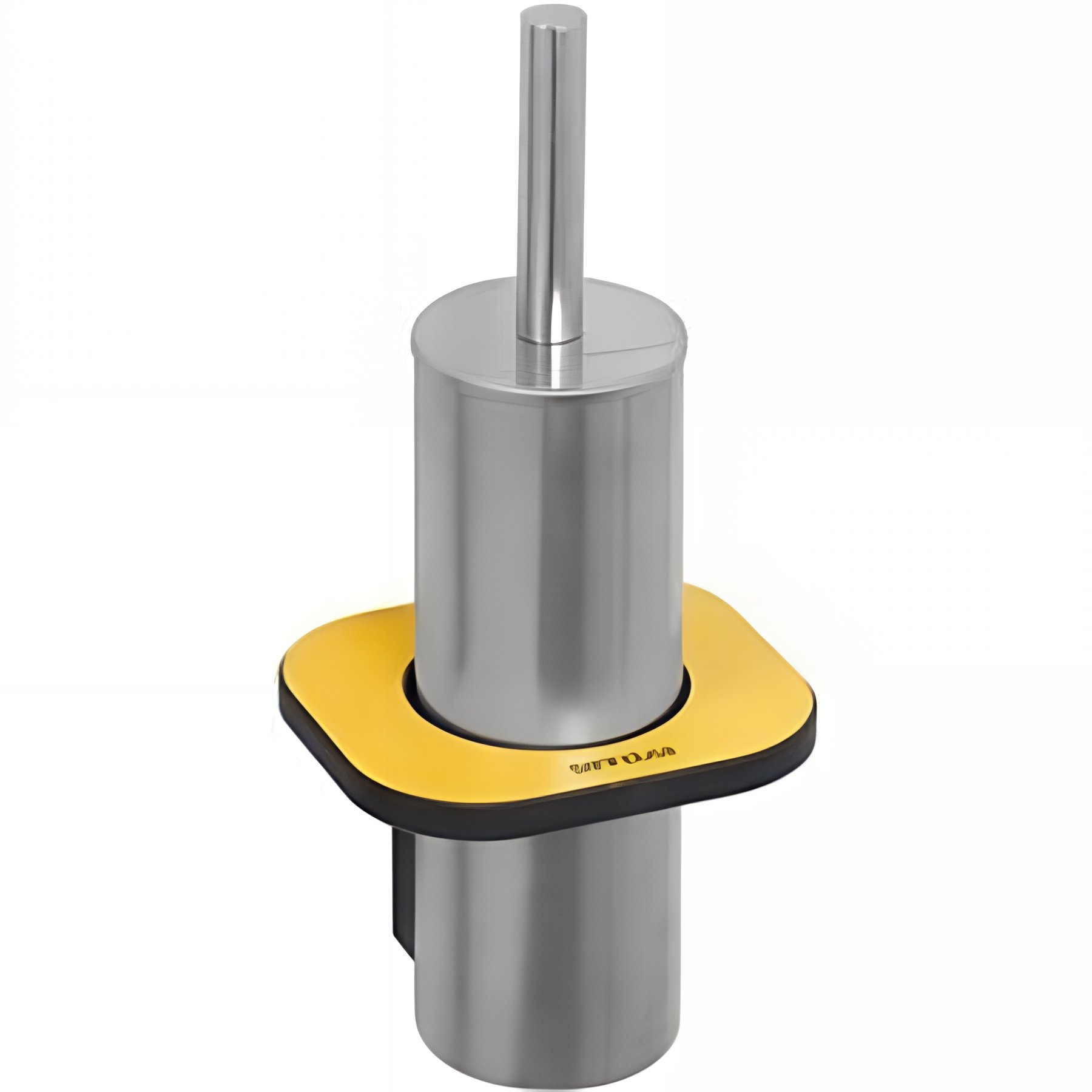 Porte balais brosse WC chromé avec support mural jaune SANINDUSA WCkids sanitaires pour enfants