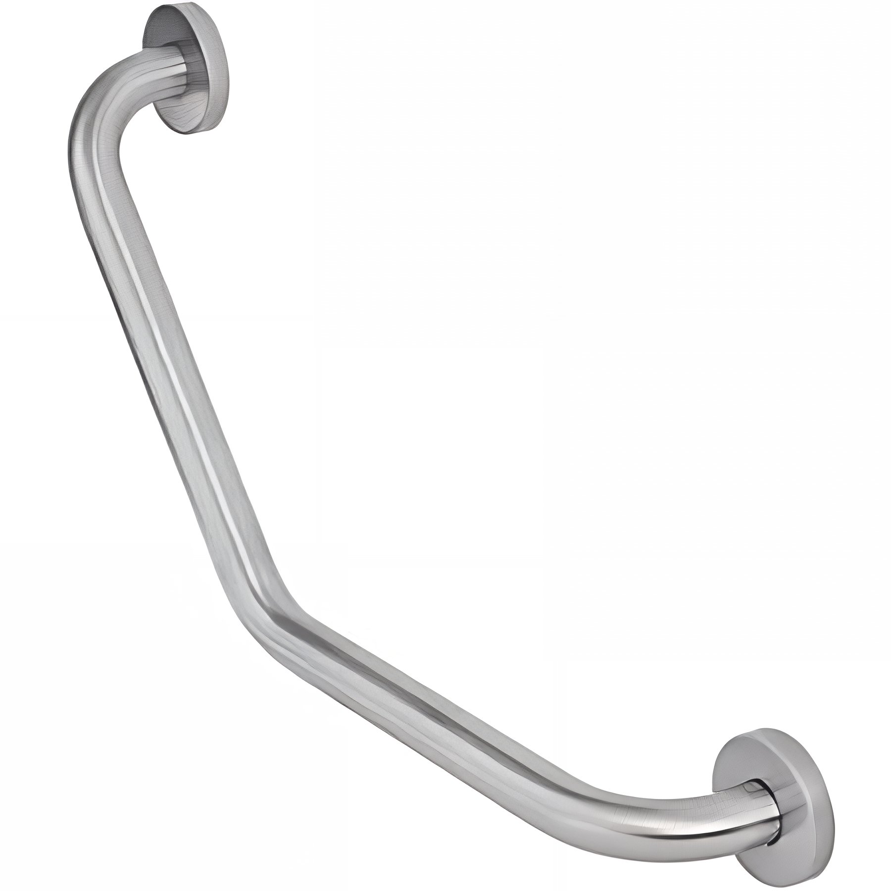 Barre d´appui et relèvement coudée PMR normes handicapé 130º SANINDUSA NewWCCare inox brossé