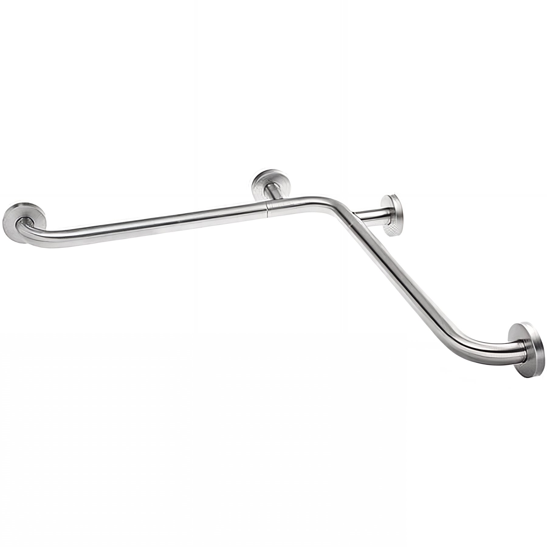 Barre d'angle 90° d´appui et relèvement PMR normes handicapé SANINDUSA NewWCCare inox brossé