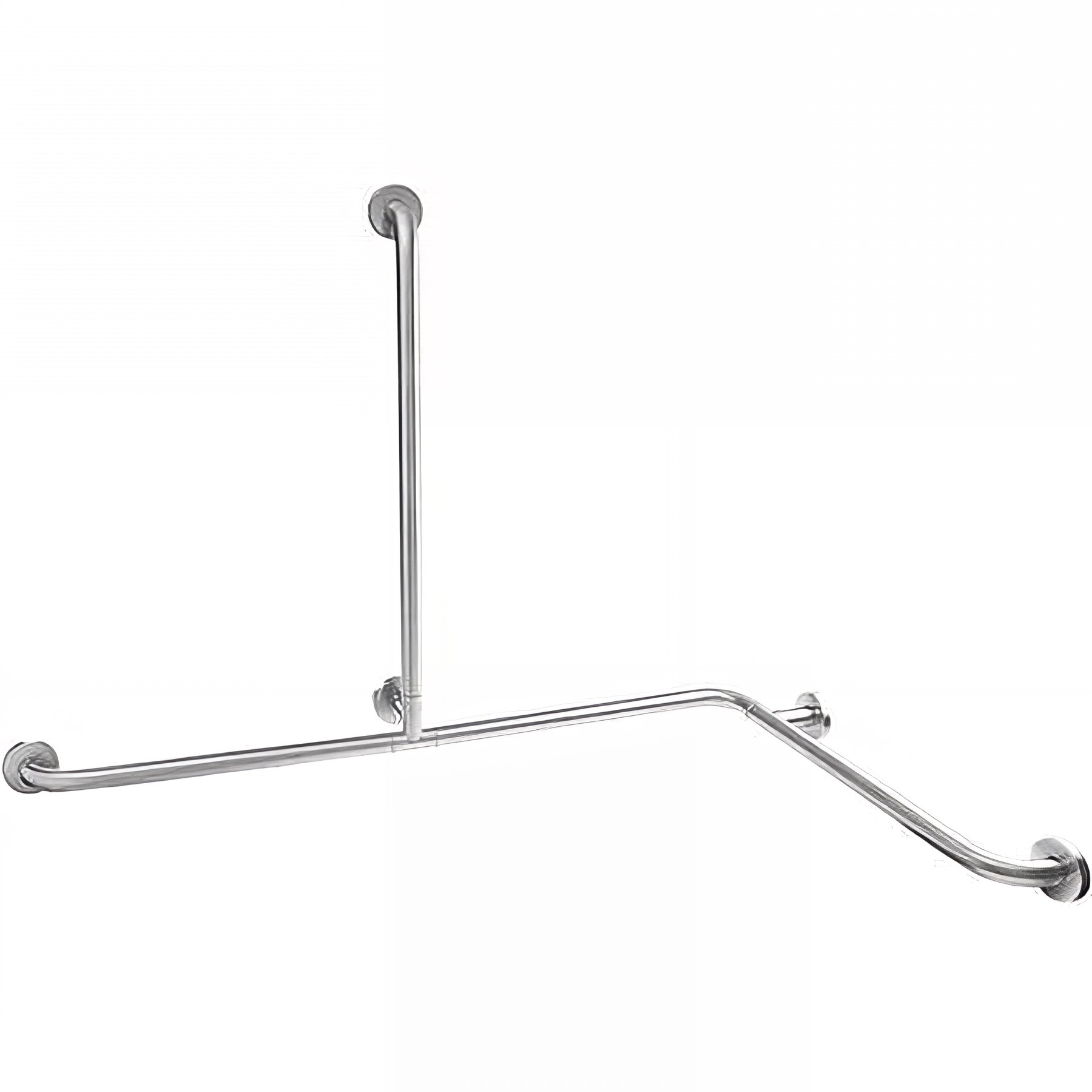 Barre d´appui et relèvement en angle horizontal 1 remontée PMR normes handicapé SANINDUSA NewWCCare inox brossé