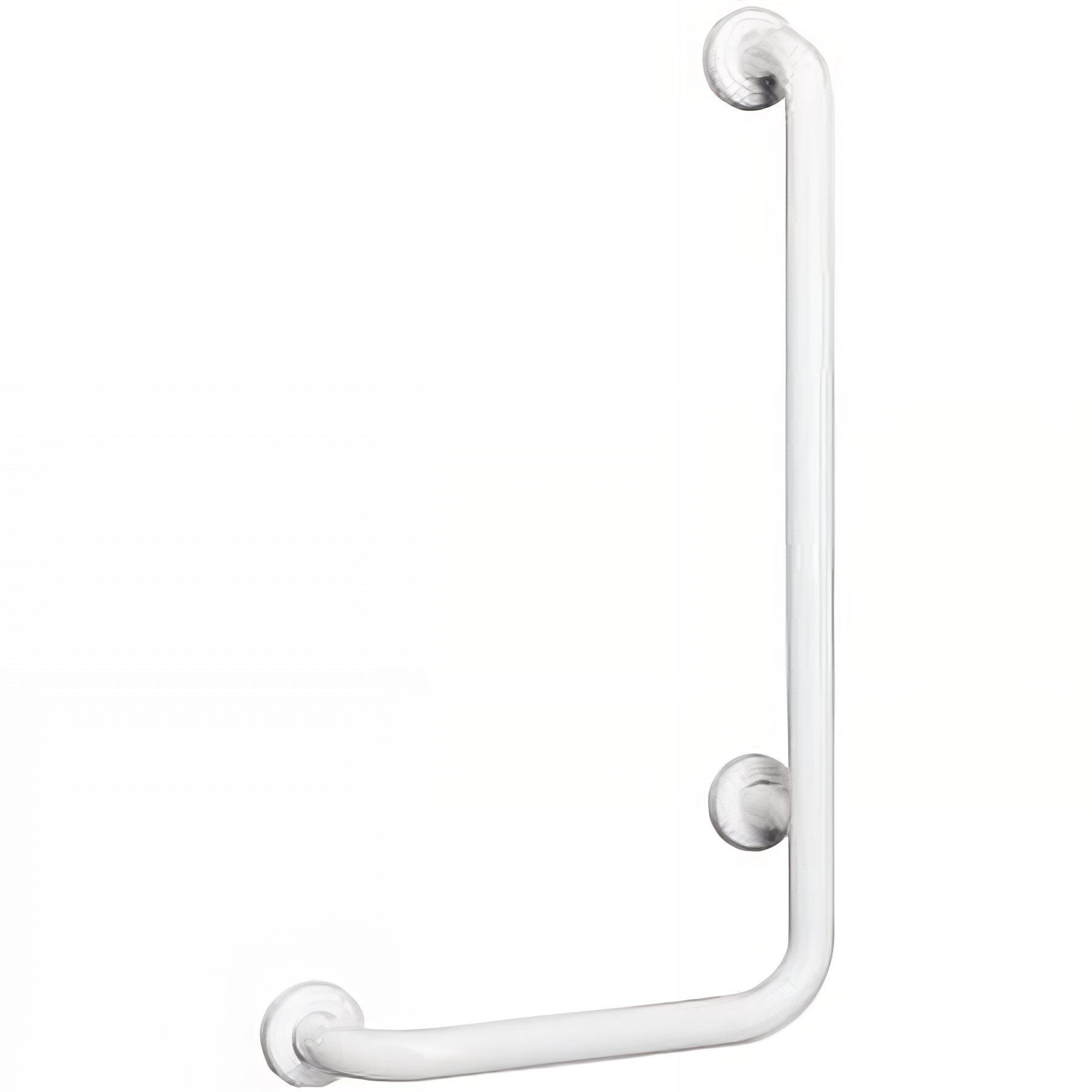 Barre d´appui et relèvement en angle à droite 90° PMR normes handicapé SANINDUSA NewWCCare blanche