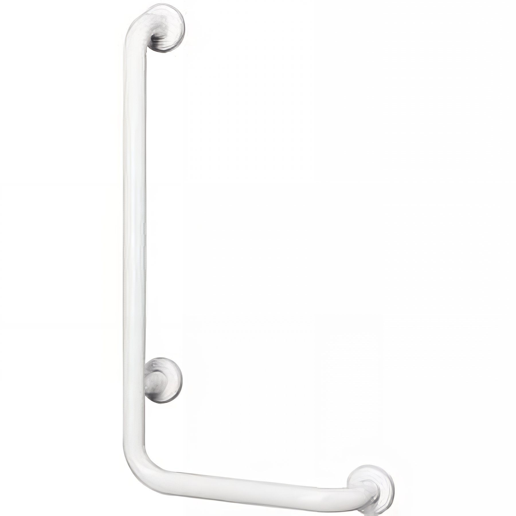 Barre d´appui et relèvement en angle à gauche 90° PMR normes handicapé SANINDUSA NewWCCare blanche
